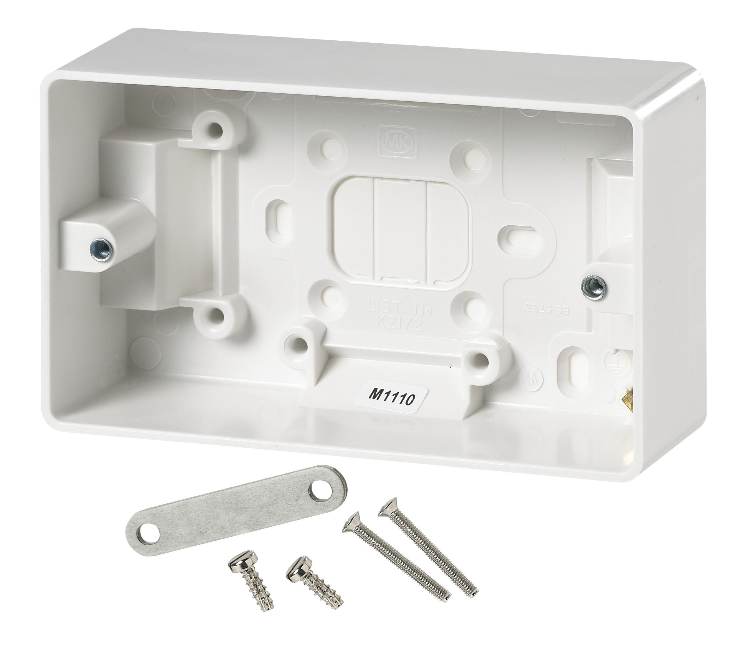 Mk K2172WHI 2-Gang 40mm Box for 45A Switches