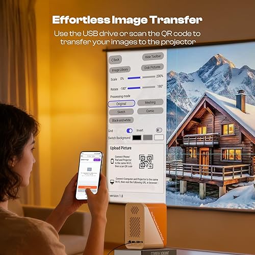 Miniatura 4 de Caydo P1 Art Projector with Exclusive Drawing App for Artists, Portable Auto Focus & Keystone LED Projector for Drawing and Tracing, 4K Support,