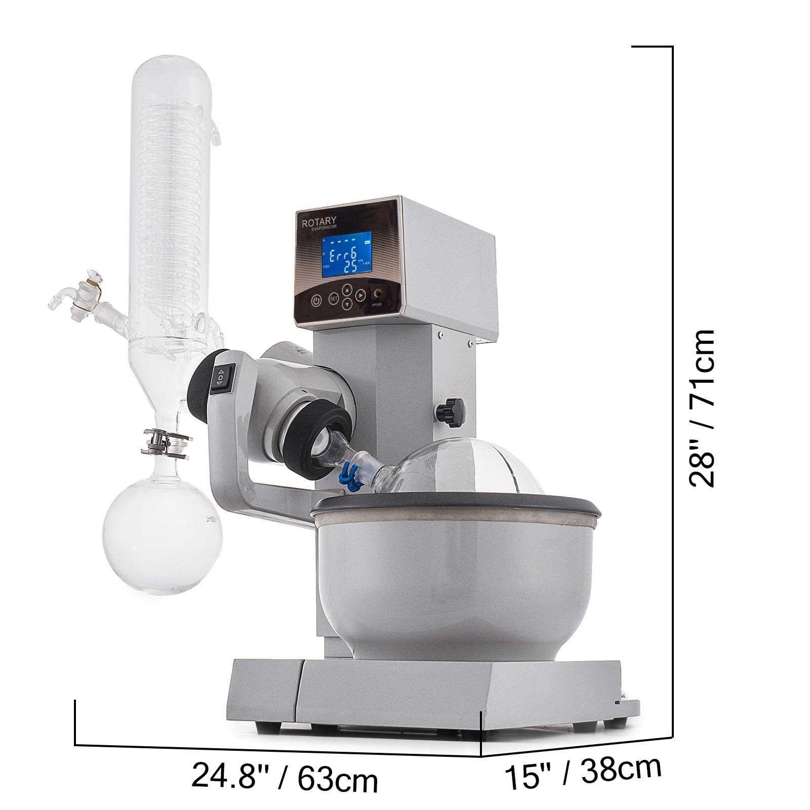 VEVOR 2L Rotary Evaporator RE2000ELab Rotary Evaporator 20200rpm