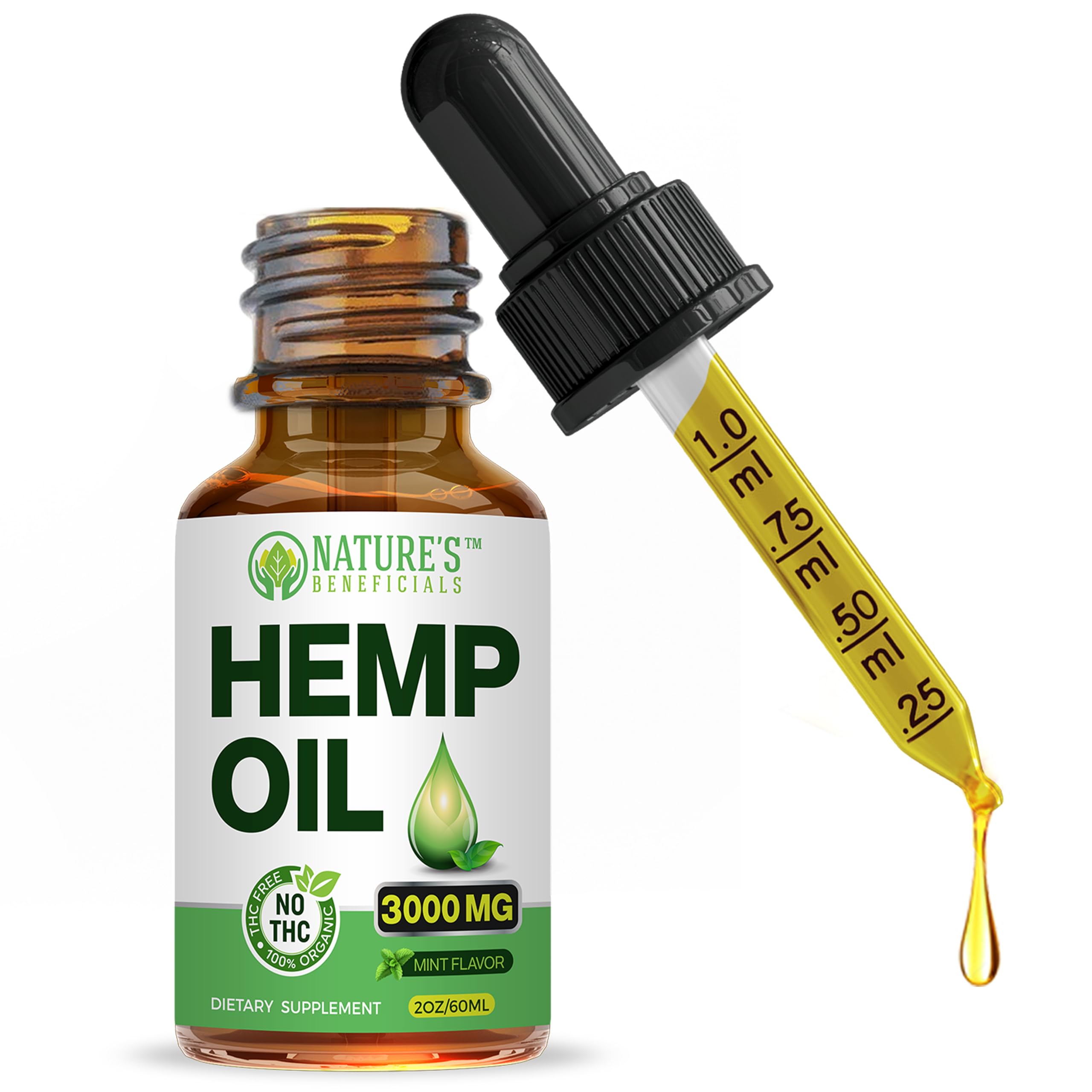 Amazon.com: NATURE'S BENEFICIALS Organic Hemp Oil Extract Drops