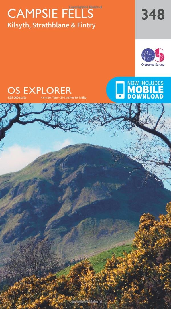 Ordnance Survey Explorer 348 Campsie Fells Map With Digital Version Orange