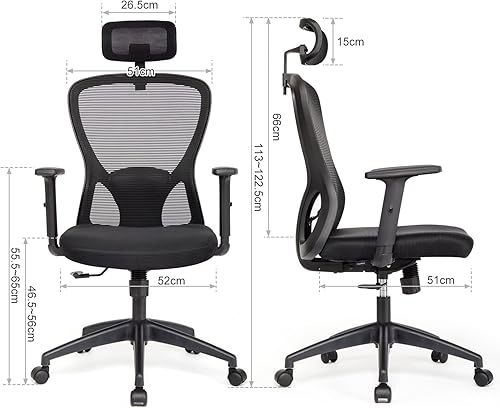 Miniatura 2 de XDASH Office Chair Armless Mesh Office Chair Black Swivel Lift Executive Computer Chair Bureaucrat Chair Mesh Fabric Computer Armchair Office Staff