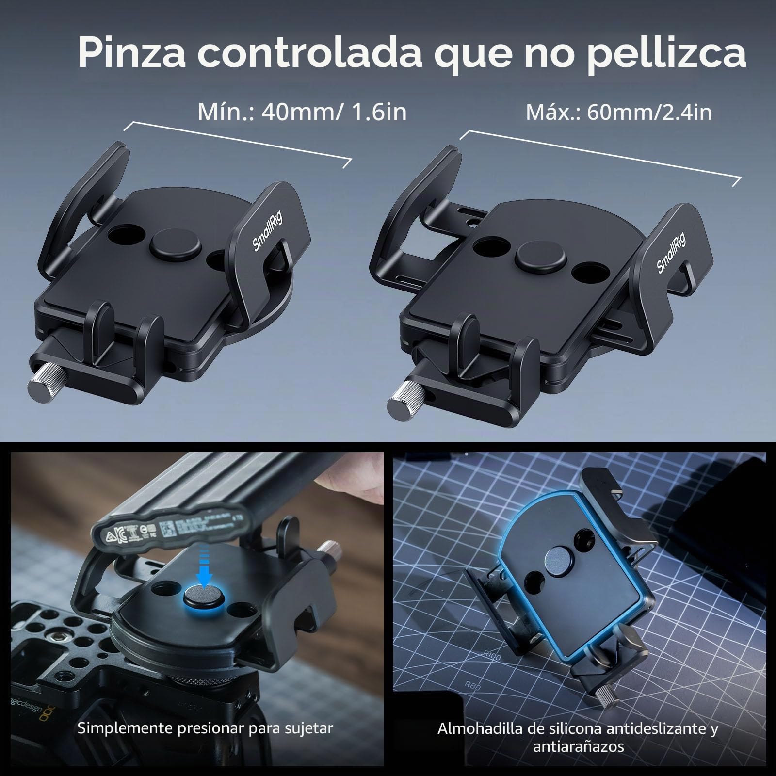 SMALLRIG Soporte universal para SSD con abrazadera de cable de zapata fría, abrazadera de 40-60 mm de ancho, soporte de montaje SSD para MagSafe, para Samsung T5 T7 SSD, para SanDisk SSD, compatible