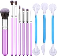 Xosjska 10PCS Food Safe Cake Decorating Brushes & Fondant Tools - Soft Nylon Bristles for Chocolate, Candy, Cookies, Pastries