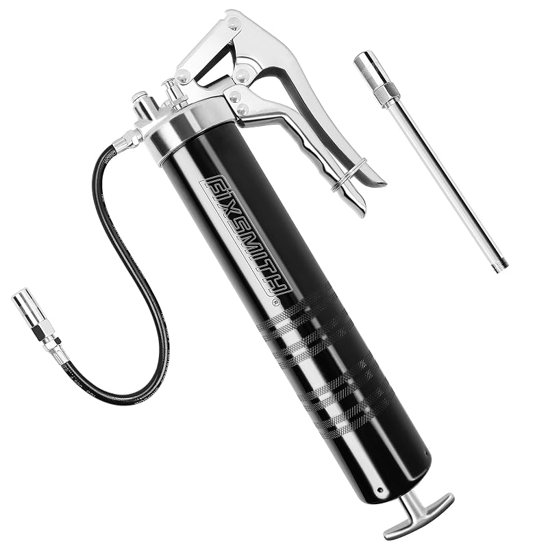 Engraxadeira Manual FIXSMITH com Empunhadura tipo Pistola, 8.000 PSI, Mangueira Flexível e Tubo Rígido