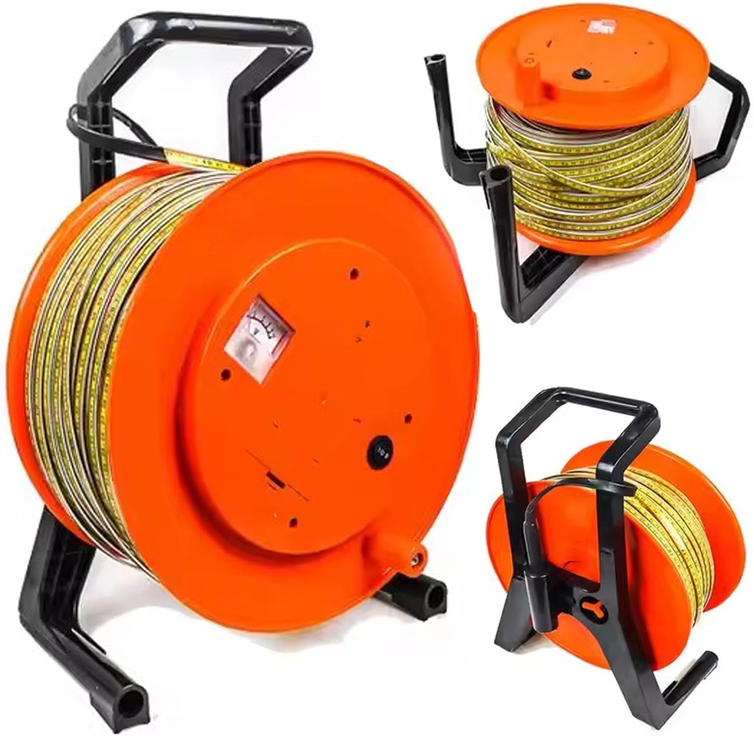 Water Level Meter 100m/150m/200m/300m, Portable Cable Water Level Gauge with Stainless Steel Probe, Easy to Read Steel Tape, for Well Depth Measuring