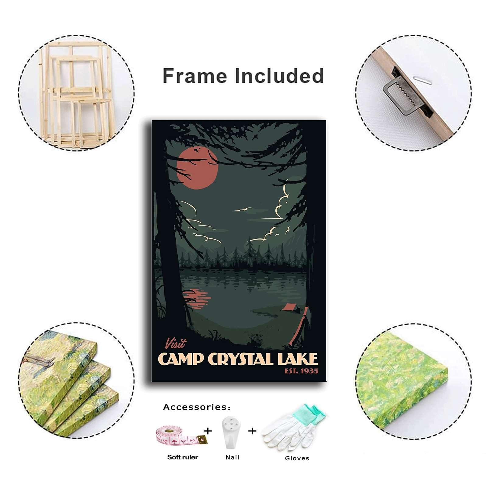 Amazon.com: HSCFWYLN Wall Art Canvas Print Visit Camp Crystal Lake 