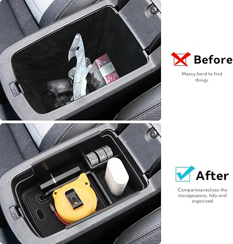 Miniatura 2 de MARCHFA Bandeja organizadora de consola central compatible con Chevy Trax 2024, accesorios para Buick Encore GX Envista 2024, bandeja organizadora