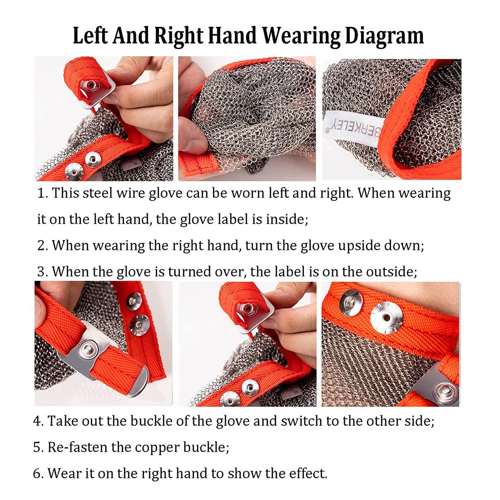 Cut Resistant Gloves Rękawice Odporne Na Przecięcie Metalu, Bezpieczna Praca Rękawice Kolczugowe Ze Stali Nierdzewnej Do Cięcia Odzieży Warsztatowej Mechanika Warsztatowego (Size : L/A pack of one)