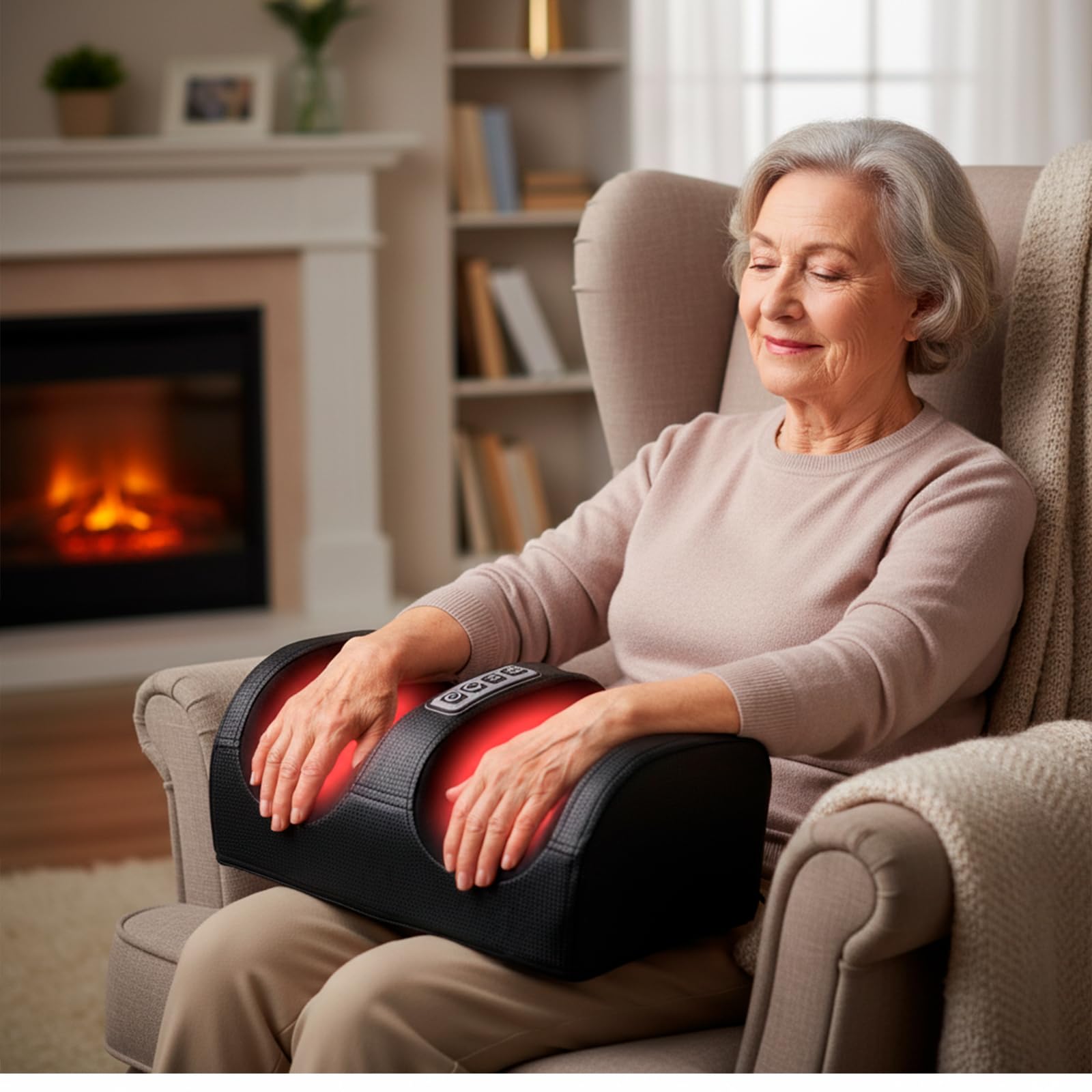 Masajeador de Pies y Piernas Shiatsu con Calor, Masajeador de Piernas, Masaje de Tejido Profundo, Rodillos de Masaje, Mejora la Circulación, Regalo para Mamá, Papá y Amigos