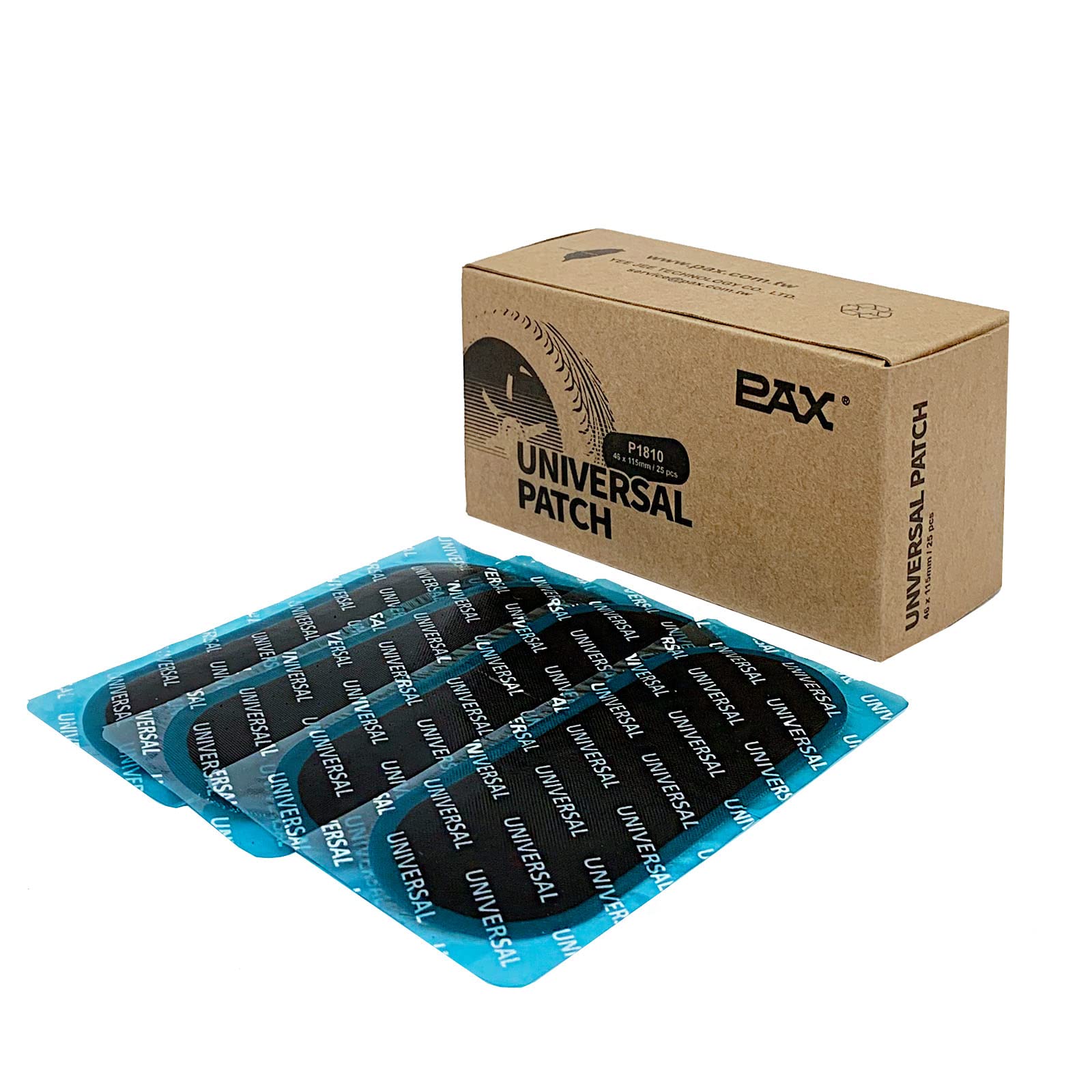 PAX 25 Pcs 46x115mm Long Oval Universal Tube and Tire Repair Patches, for Radial and Bias Tires, Motorcycle, Automobile, Truck, Agricultural Vehicles, BMX, ATVs, River Floating, Inflatable Rubber