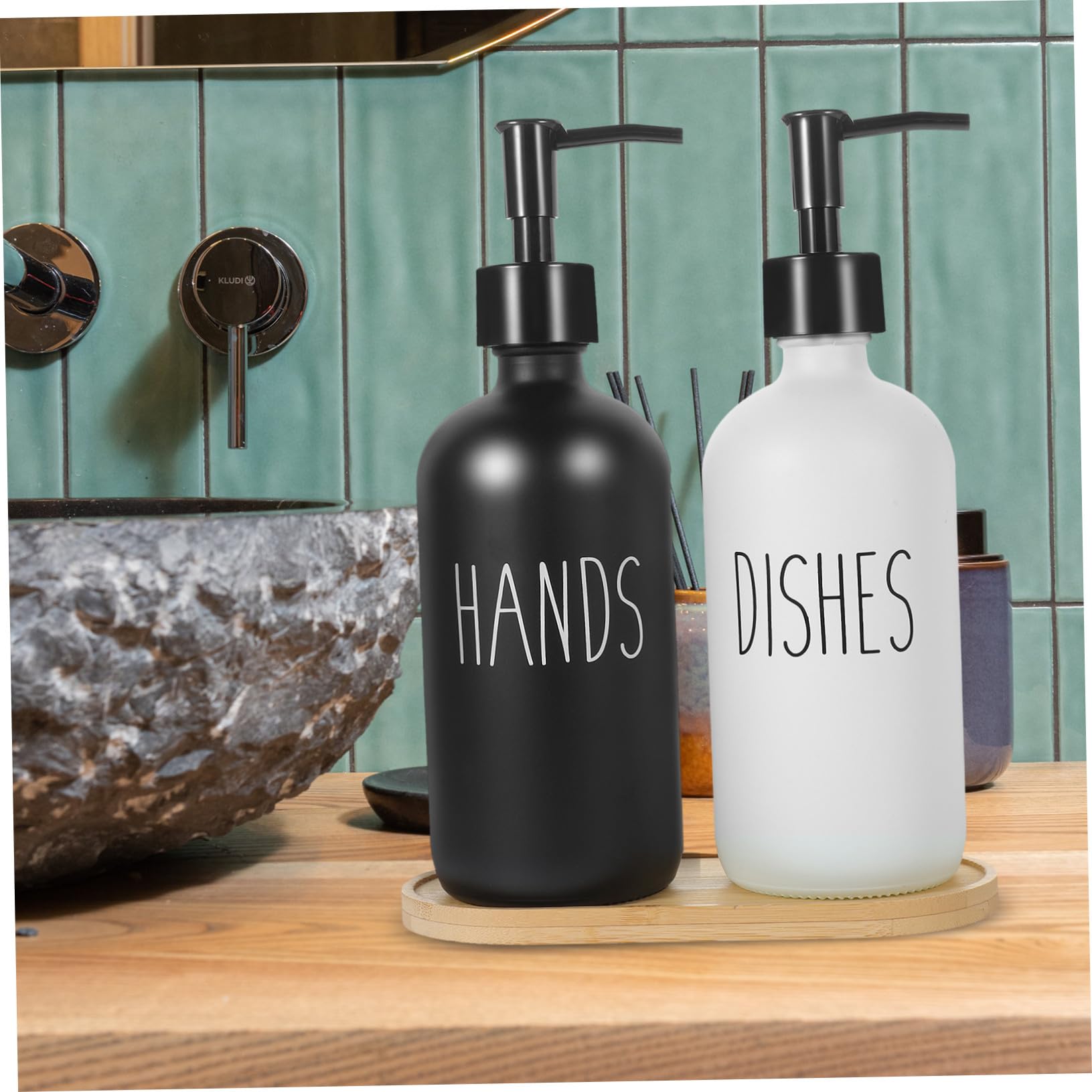 Distributeur de Savonnette en Verre 500ml avec Pompe