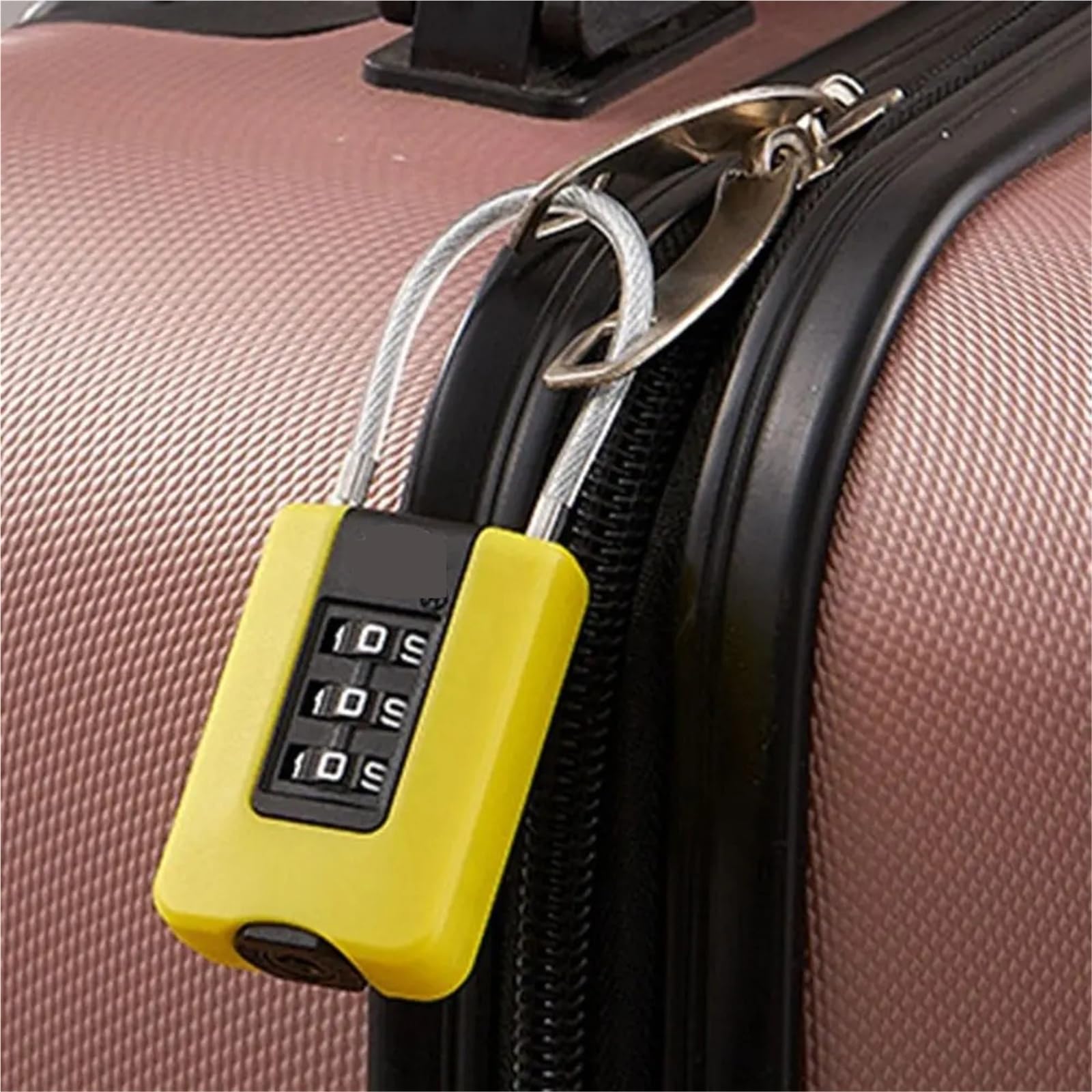 Cadenas à Combinaison, Cadenas à Code en câble métallique de Couleur contrastée for Valise de Voyage Portable/1 pièce(Grey)