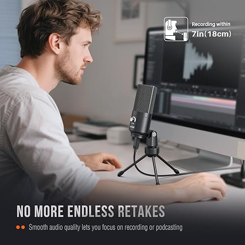 Miniatura 21 de FIFINE Grabación de micrófono de condensador de podcast USB en el ordenador portátil, no necesita interfaz de tarjeta de sonido y Phantom Power-K669