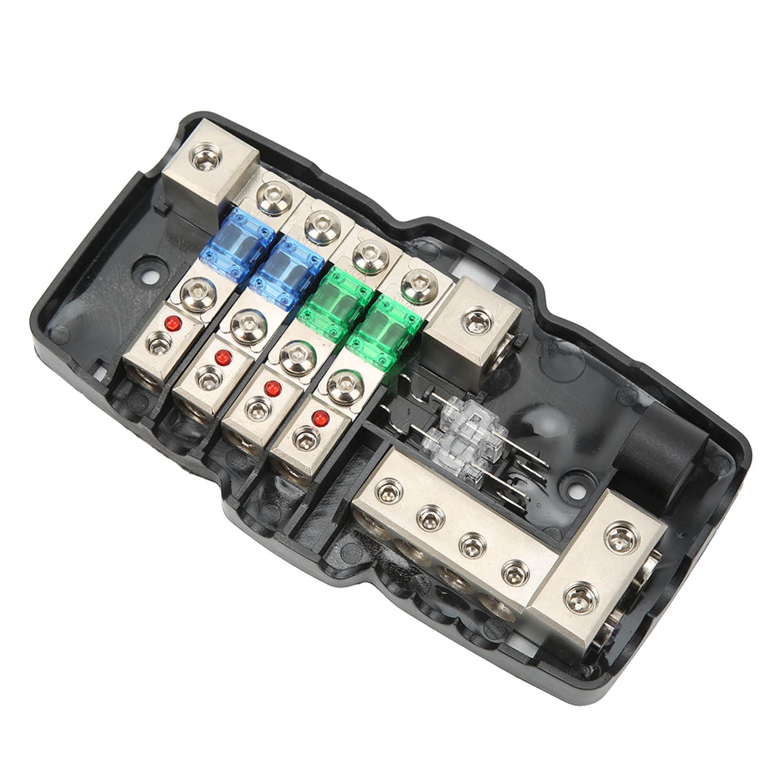 Bloque de Distribución Fusionado, Bloque de Distribución de Energía Fusionado Distribución de 4 Vías Bloque de Distribución de Energía Audio para Automóvil con Accesorios para