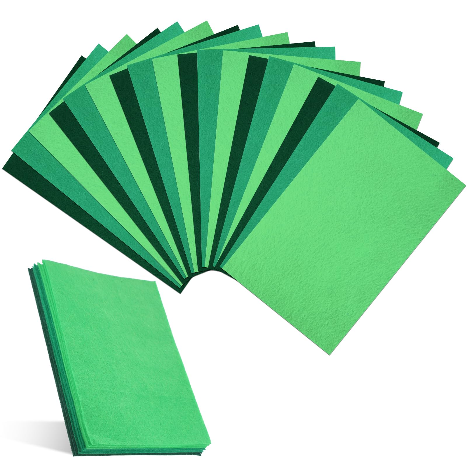8"X12" Felt Sheets for Crafts, 18 PCS Thin Craft Felts Squares Sheets Stiff Sewing Felt Paper Non-Woven Felts Fabric Pads for DIY Art Craft Sewing Patchwork Projects Making, Green