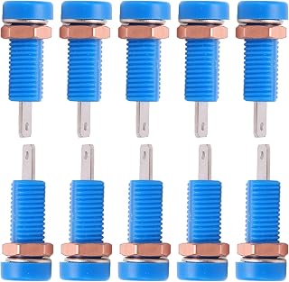 Postes de encadernação, 10 peças 4mm robusto painel conector jack banana alta resistência à prova de abrasão confiável boa condutividade elétrica para instrumentos eletrônicos azul