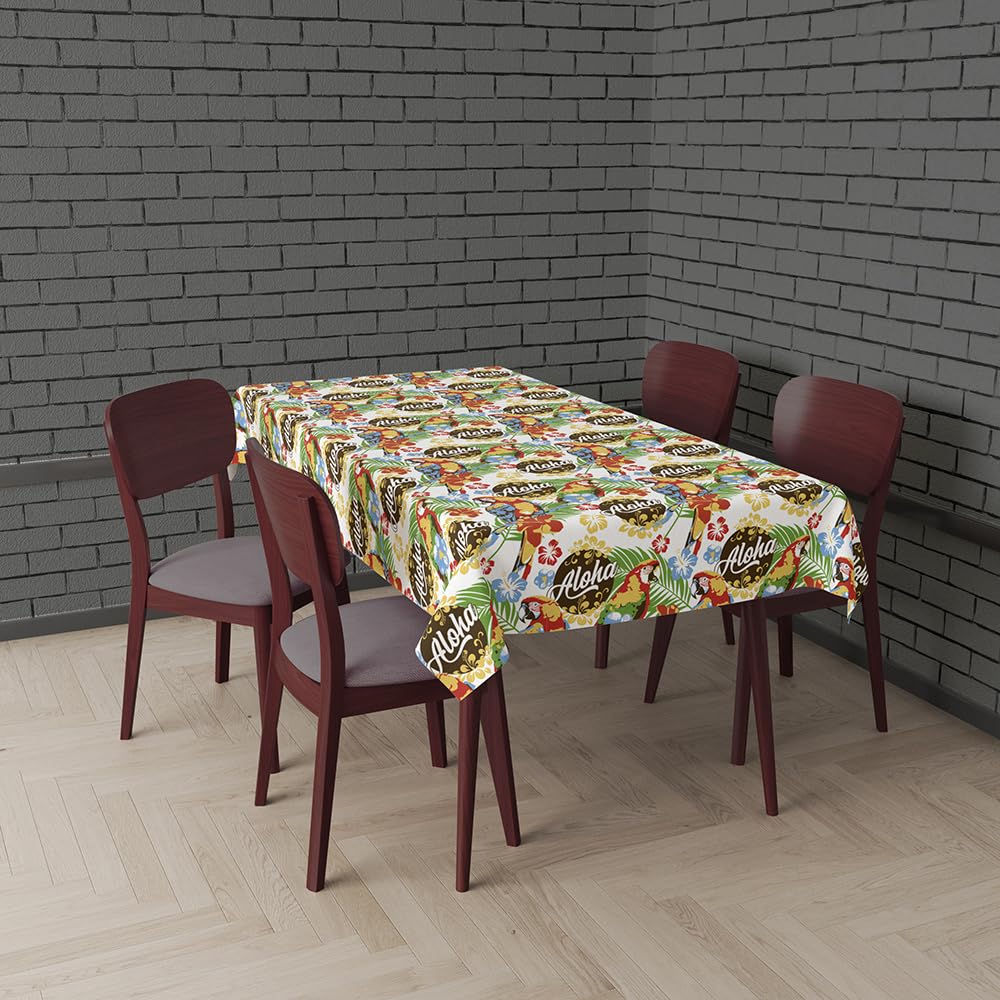 FIESTAS GUIRCA | Aloha Summer Tablecloth Multicolour (53.9x107.9 in) - Table Decoration for Graduation and Hawaiian Themed Parties - Ideal for Summer Celebrations and Events - Multicolour
