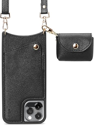 Miniatura 2 de KIQUE Funda cruzada para teléfono y cartera - para iPhone 11 11 Pro 11 Pro Max XR 1212 Pro 12 Pro Max (negro, iPhone 11 Pro)