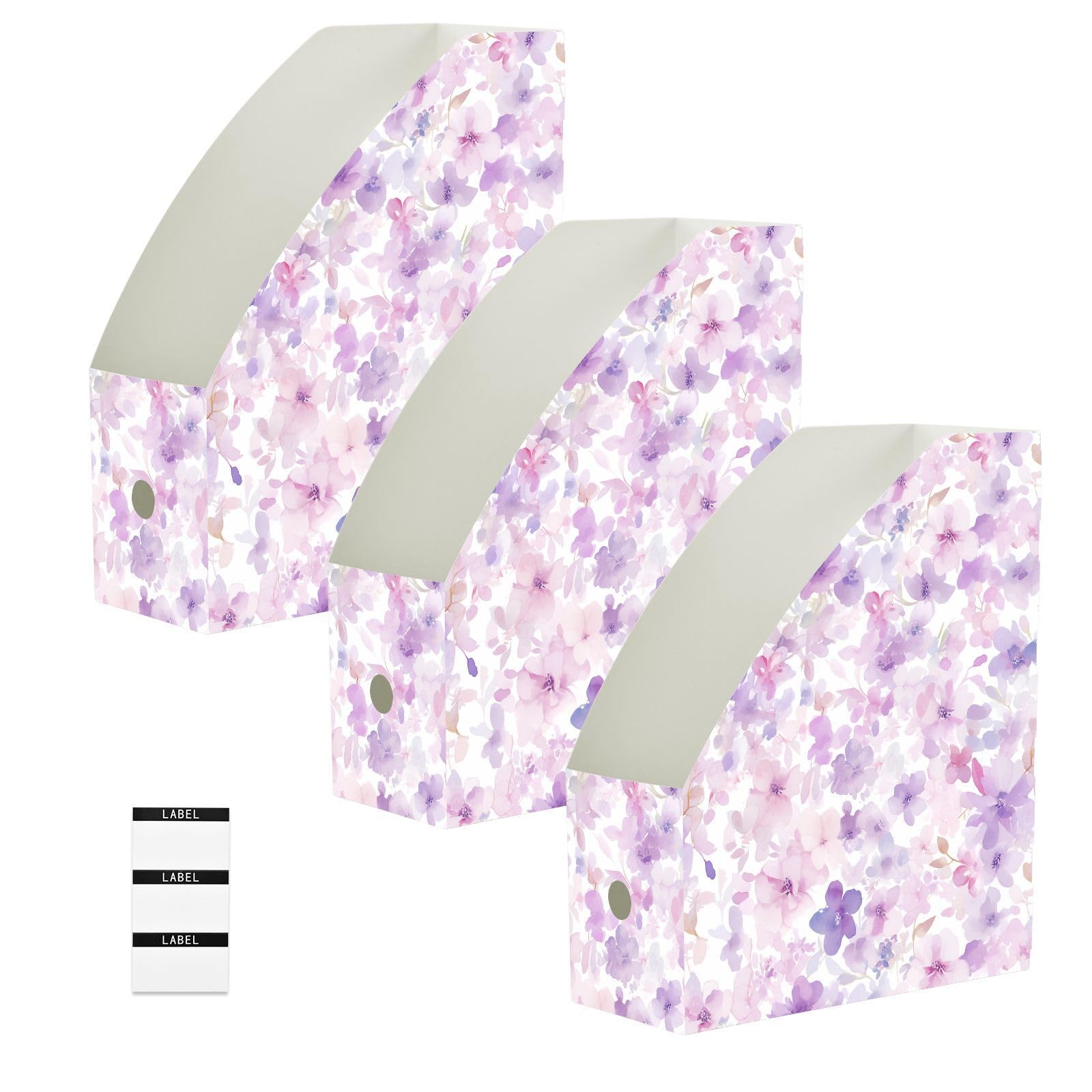 Boîtes de rangement pliables pour dossiers lot de 3 organiseurs de documents aquarelle rose