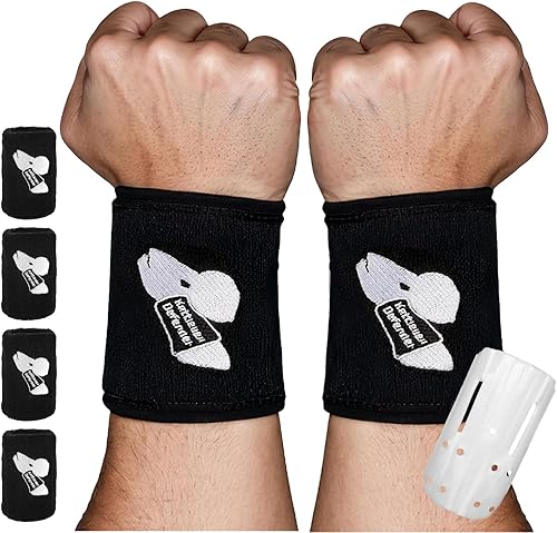 Miniatura 7 de Kettlebell Wrist Guards, Sweat Weighted Wristbands with Insert Support, Shock-Absorbing Sleeve Protector for Athletes Fitness Strength Training