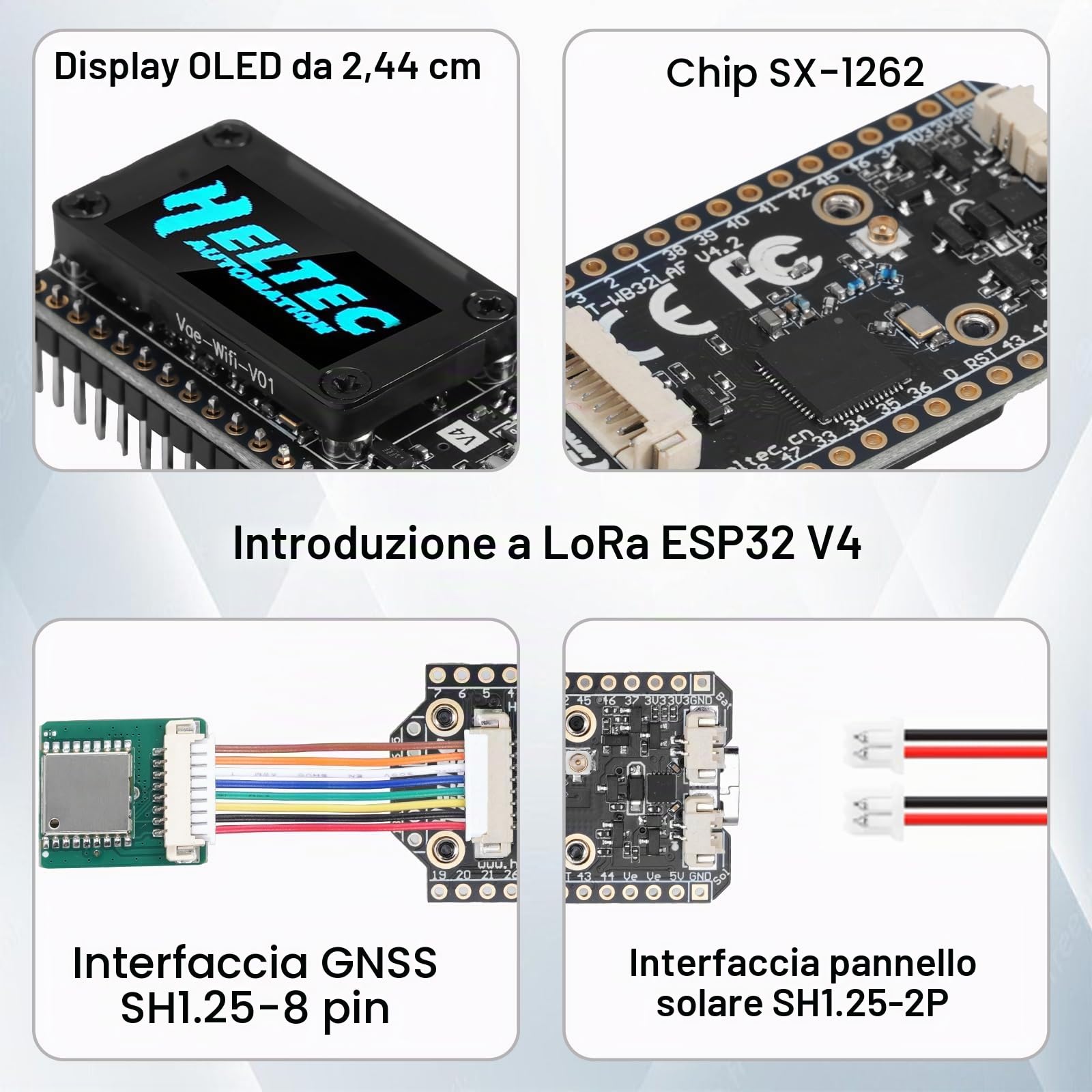 LoRa ESP32 V4 - Scheda di sviluppo + modulo GNSS + batteria da 3000 mAh, con antenna da 868 MHz, alloggiamento protettivo, WiFi integrato, ESP32-S3 SX-1262 Chip, per Arduino Meshtastic LoRaWAN