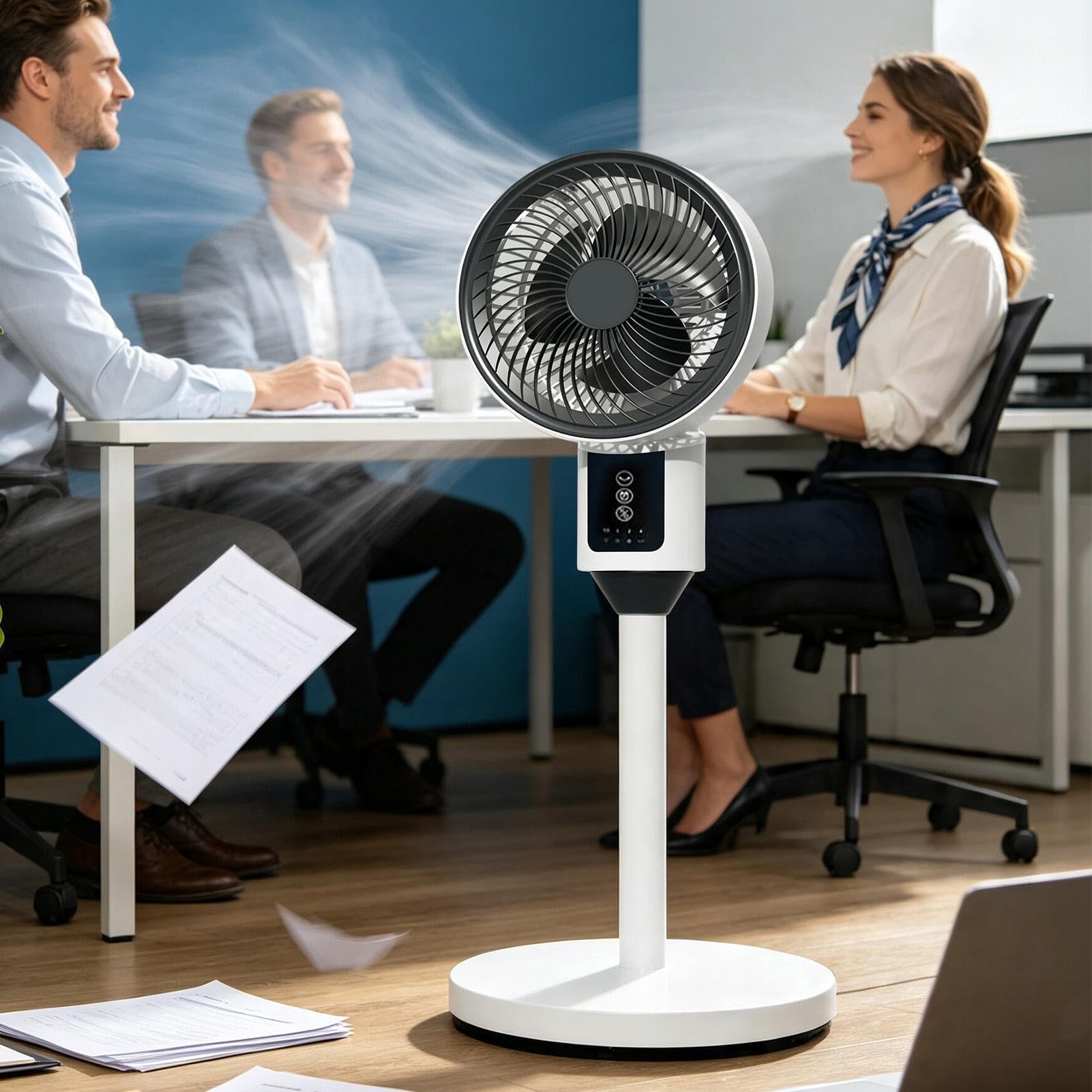 Ventilatore a piantana oscillante Timer 3 Velocità Altezza Regolabile | Ventilatore Da Scrivania, A Stelo, Da Pavimento Per Casa Camera Soggiorno Appartamento Scuola Tavolo Dormitorio