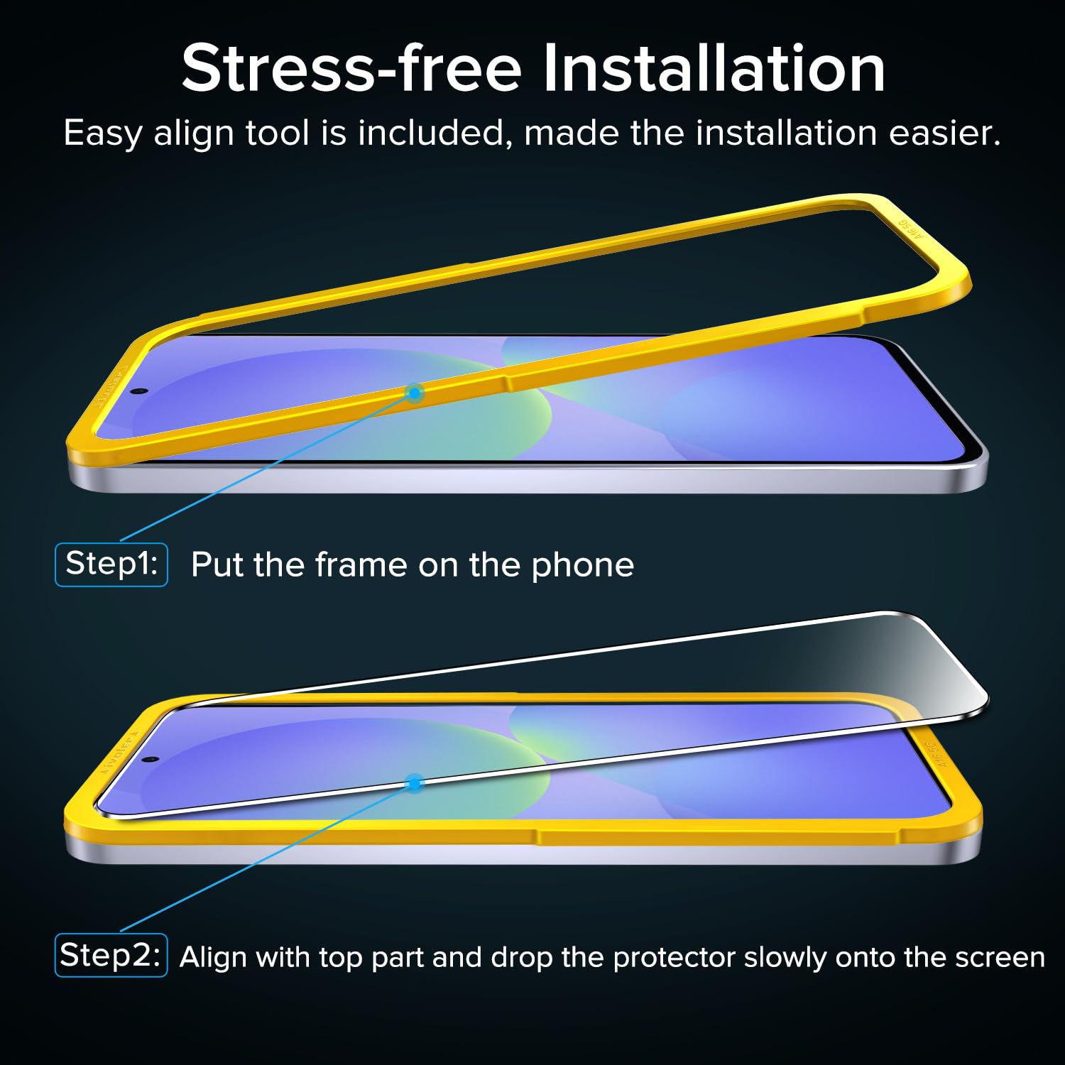 iVoler 2 Pezzi Pellicola Vetro Temperato per Samsung Galaxy A36 5G, con Strumenti di Installazione, Pellicola Prottetiva Anti Graffio, Durezza 9H, HD Trasparente, Senza Bolle