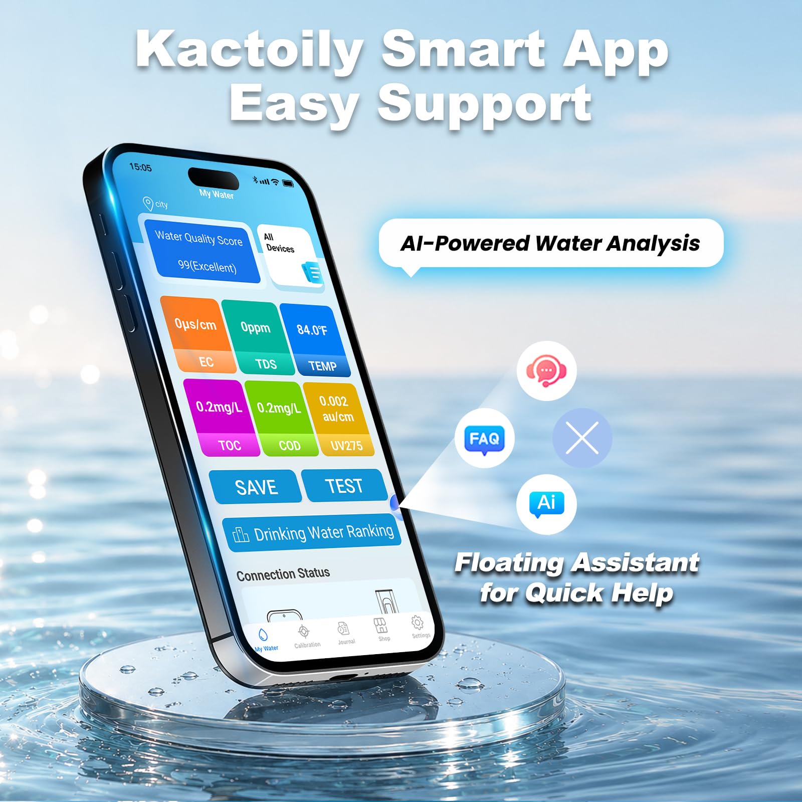 Kactoily Water Tester - 6-in-1 Water Quality Analyzer -8