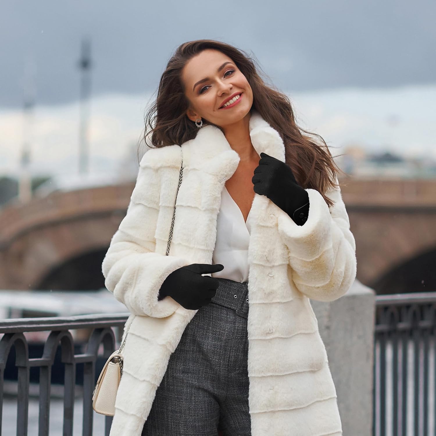 Winter Gloves for Women, Winter Touch Screen Texting Warm Gloves with Thermal Soft Lining for Women