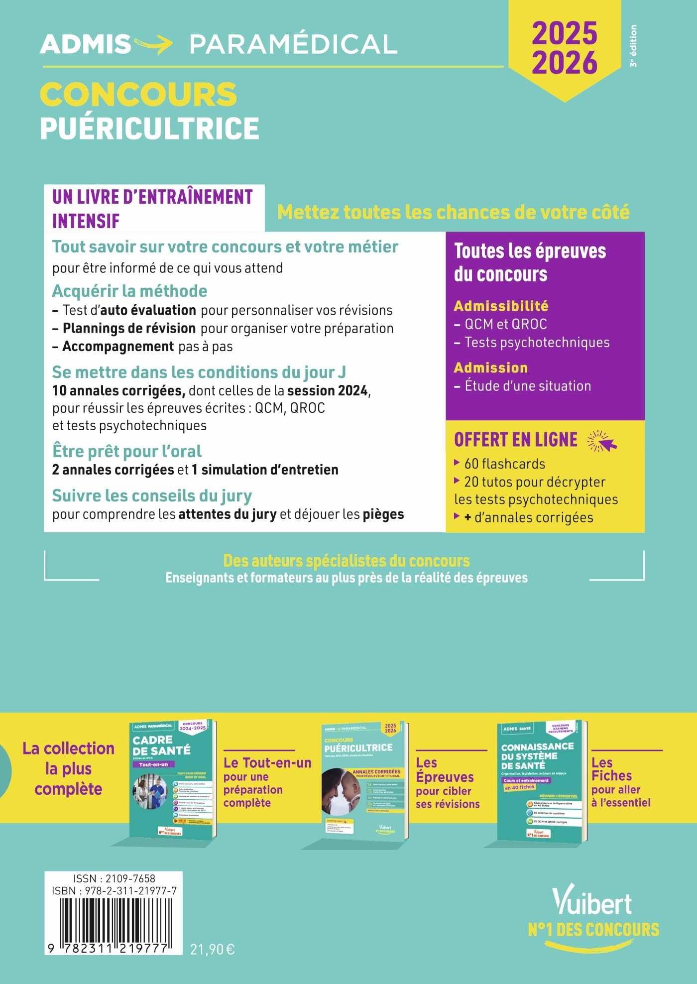 Concours Puéricultrice - Annales corrigées - Sujets 2024: Entraînement intensif - IFPDE - 2025-2026
