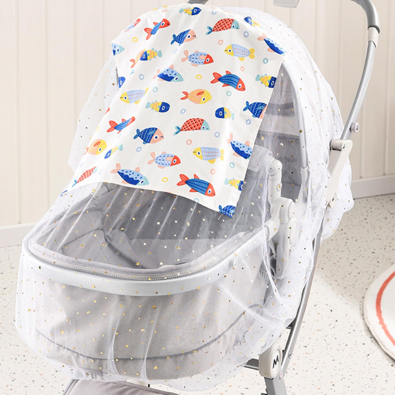 Filet anti-mouches confortable pour poussettes - Protection à 360 degrés - Maille respirante pour un confort extérieur et