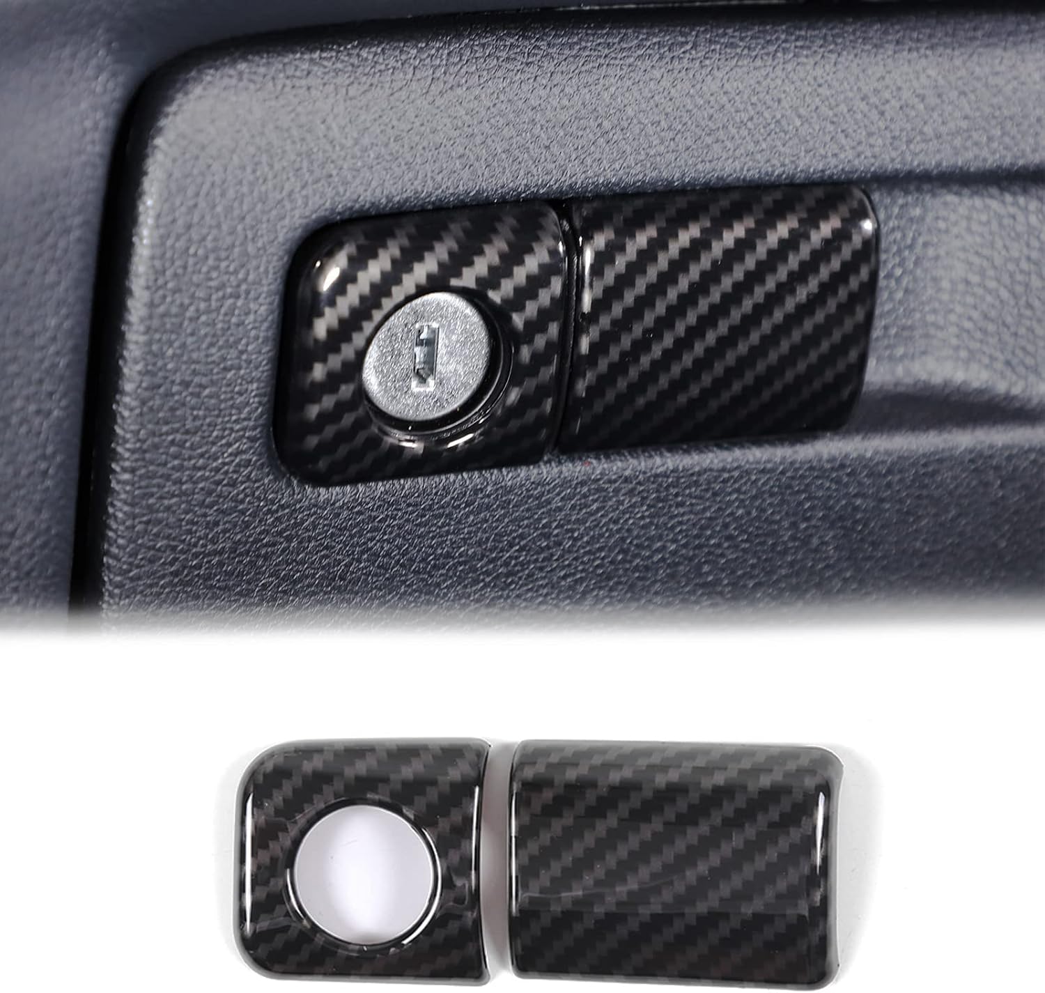 Co-Pilot Glove Box Handle Switch Cover Trim for Honda Pilot 2016-2022/ Ridgeline 2017-2023/ Passport 2019-2023 Interior Decorative Accessories ABS Material (Carbon Fiber Pattern)