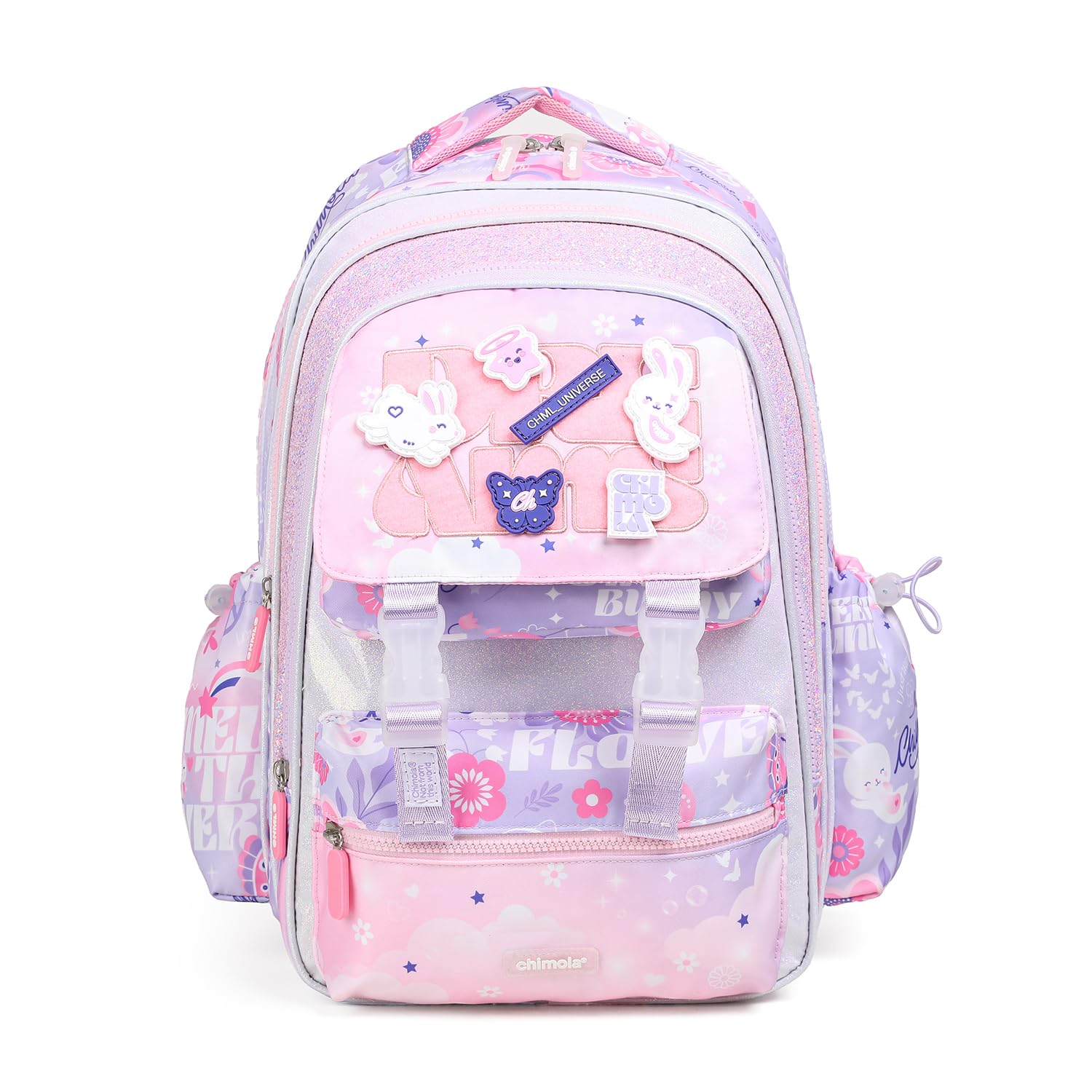 Robhomily Girls Backpack for Elementary School,Multi Pocket Pink School Backpack for Girls 8-10 Lightweight Kawaii Waterproof 16 inch
