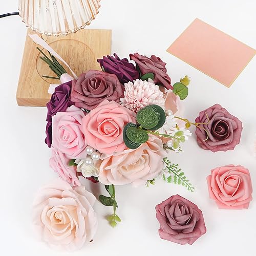 Miniatura 2 de Juego de caja combinada de flores artificiales flores para bricolaje ramos de boda centros de mesa arreglos de fiesta baby shower decoración del