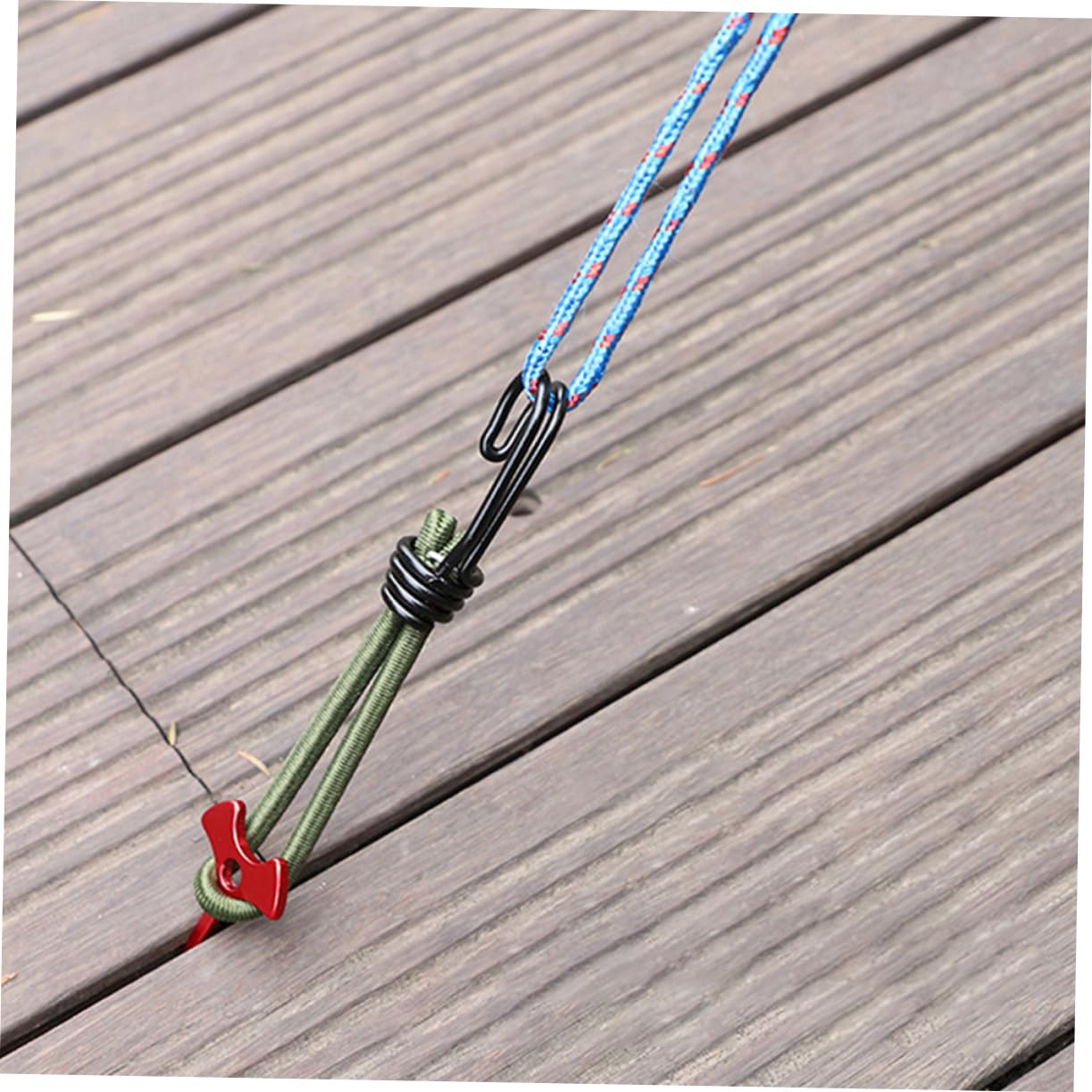 ibasenice Zelt Zubehör Im Freien Zelthaken Für Den Boden Elastisch Bausatz Zeltclips Bungee-seile Mit Haken Camping -Zelt Campinggurte Eisen Olive Green