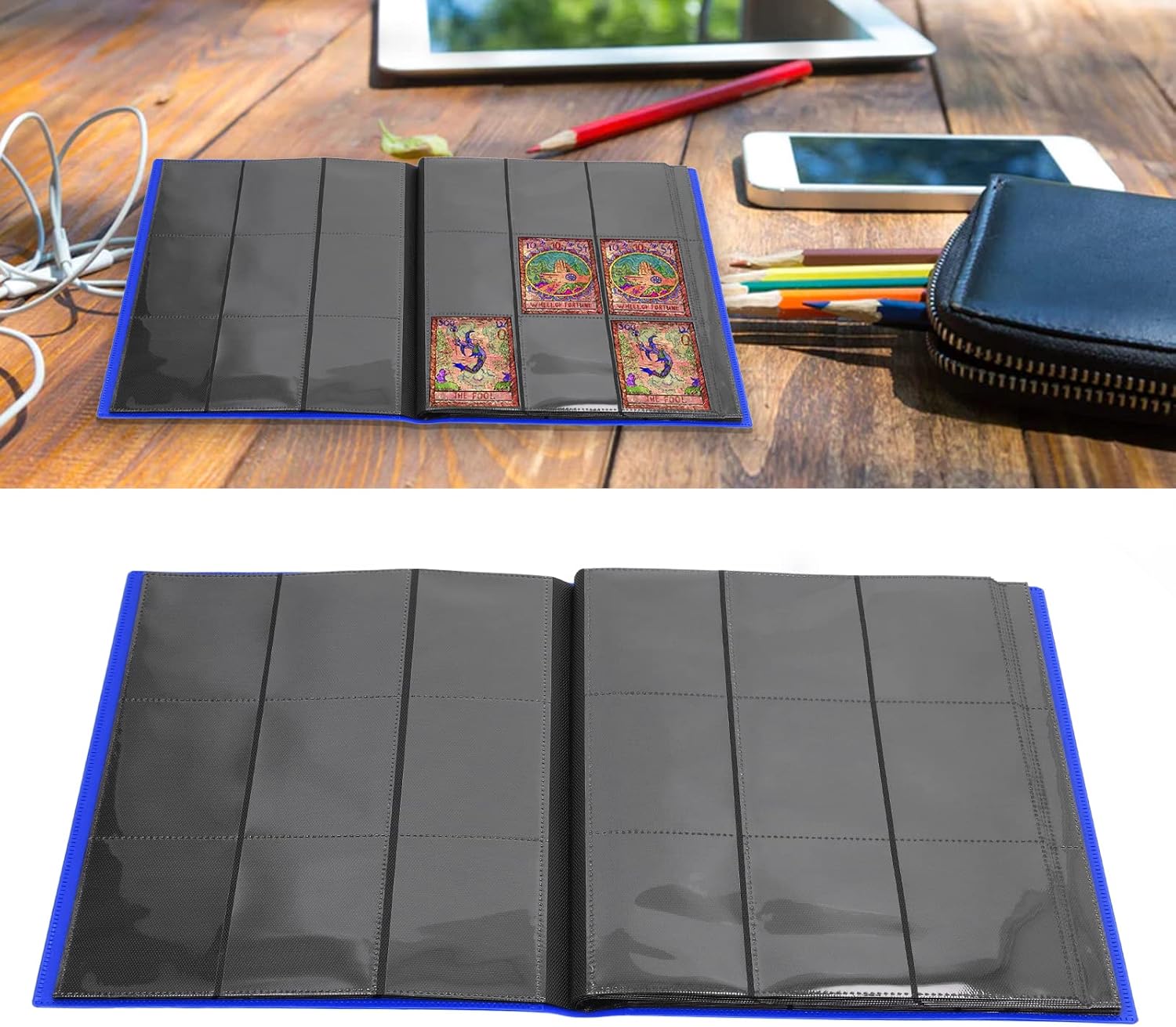 カラーカードバインダー Pp素材カードコレクションストレージアルバムゲームカード用ホーム用カラーカバー イエローページ 卸し売り購入
