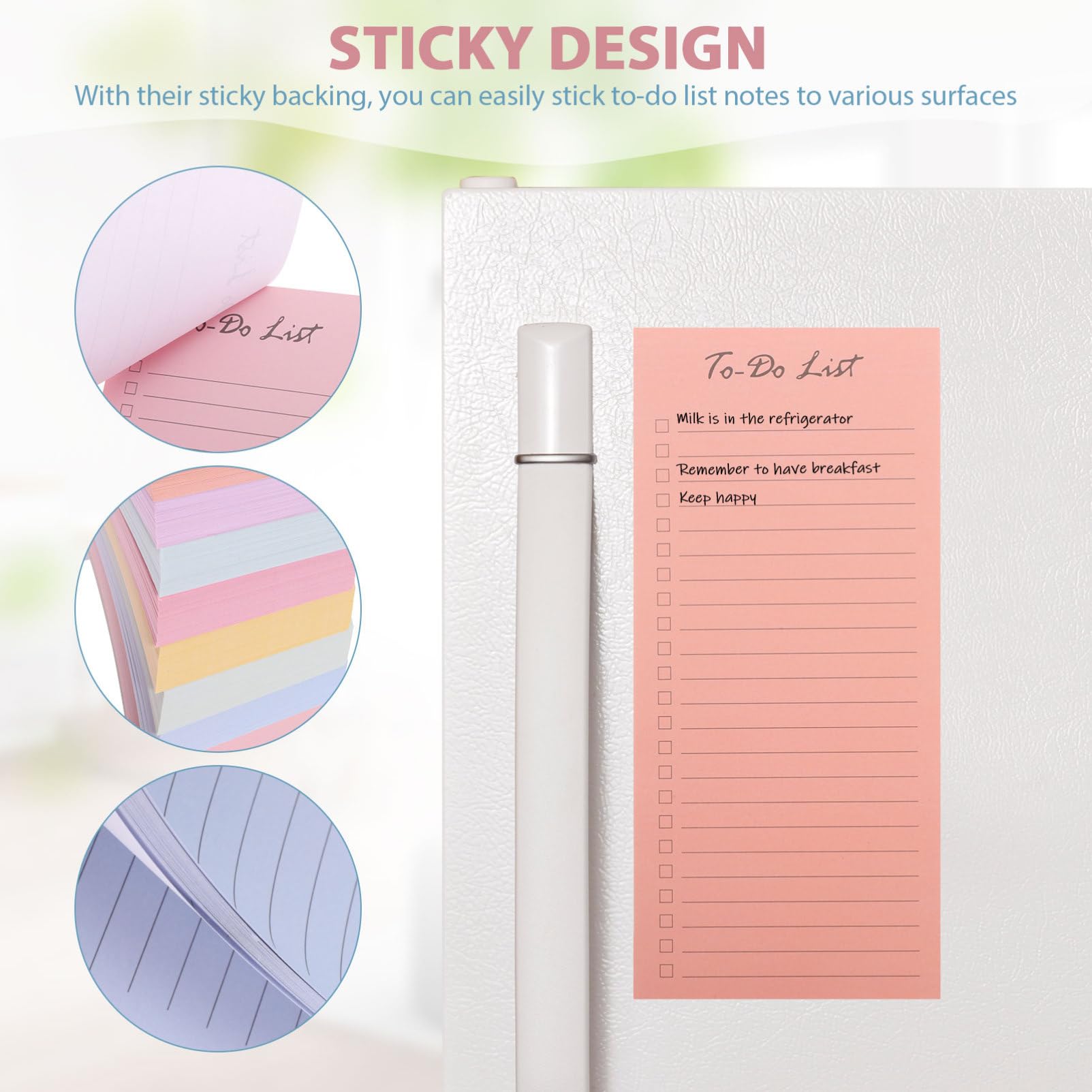 Planner Book Blocco Note per Attività Giornaliere, Carta Adesiva, Organizzazione a Colori, 10 Blocchi da 50 Pagine, per Lavoro e Scuola