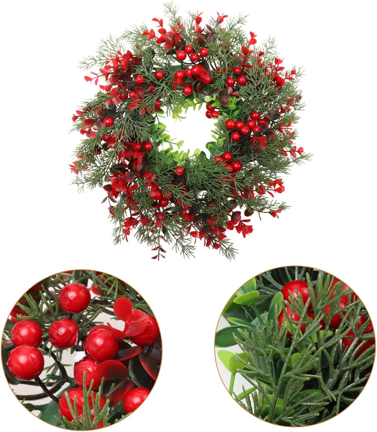 Garneck 1pc Artificial Garland Wreath Winter Wreaths for Front Staircase Fir Artificial Flower Garland Party Pendant Plastic Door Hanger Tree