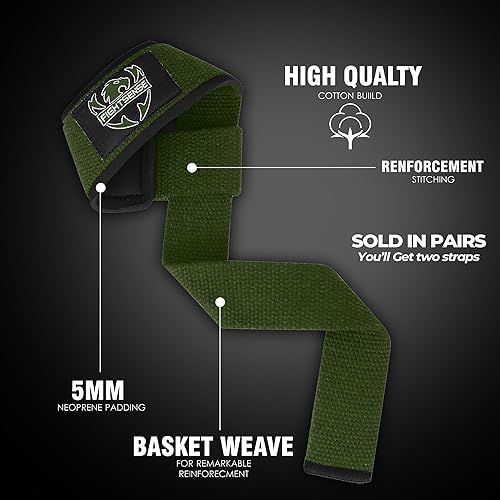 Miniatura 2 de FIGHTSENSE Correas de levantamiento para levantamiento de pesas, correas de muñeca de gimnasio para hombres y mujeres, correas de neopreno