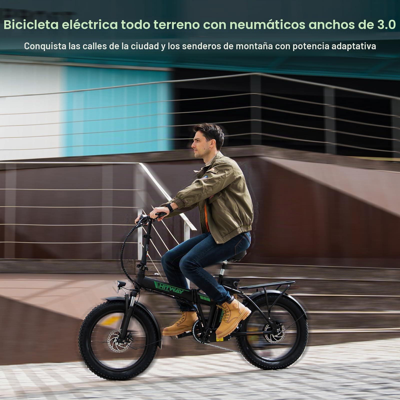 HITWAY Bicicleta eléctrica 20"*3,0/20"*4,0 Bicicleta Montaña Plegable Ebike Fatbike,36V 12Ah/48V 15Ah Batería, 250W Motor, 7 Vel, E-MTB, Pedal Assist Alcance 35-90KM/45-100KM