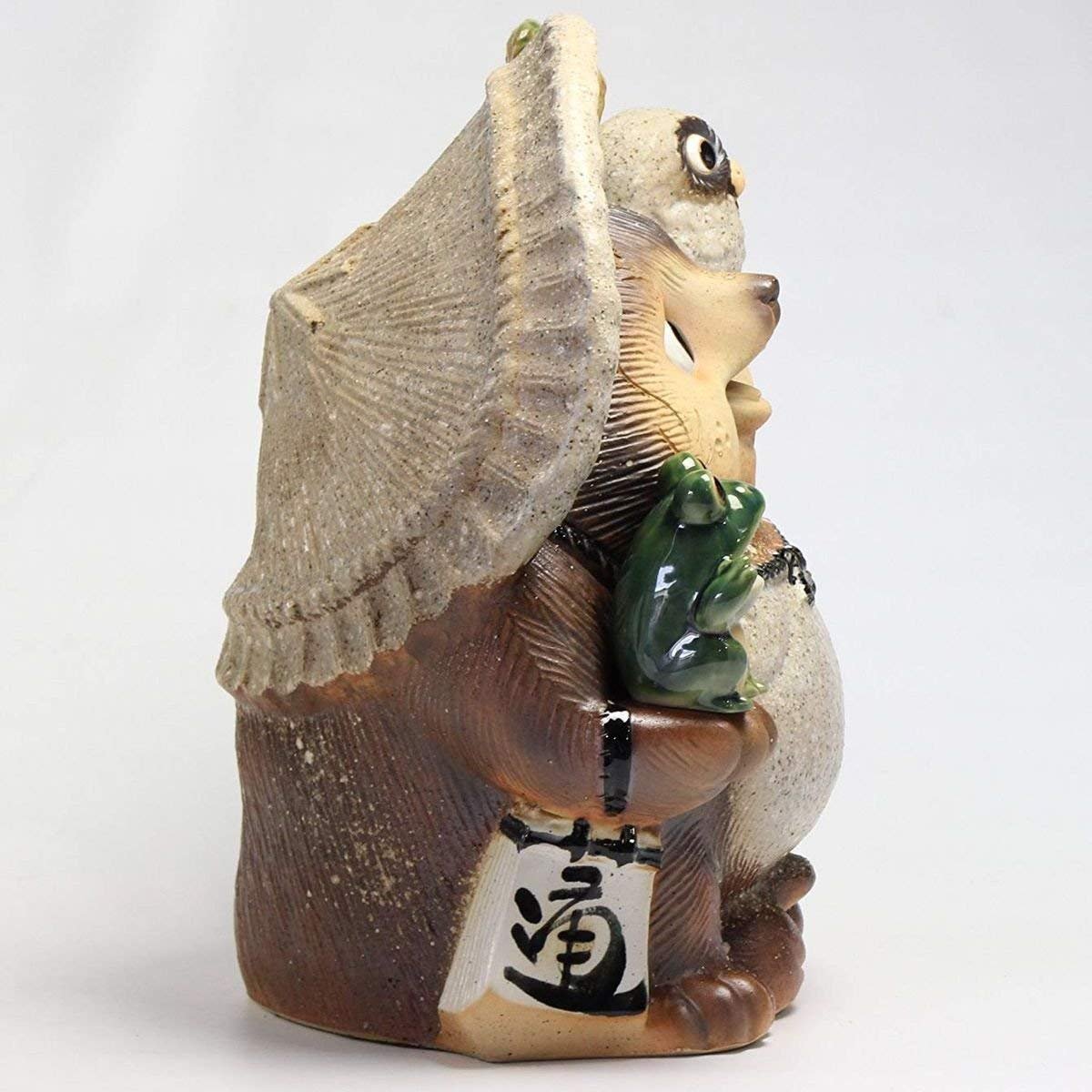 Amazon.co.jp: 信楽焼 たぬき ふくろう カエル 置物 9018-08 陶器 幅