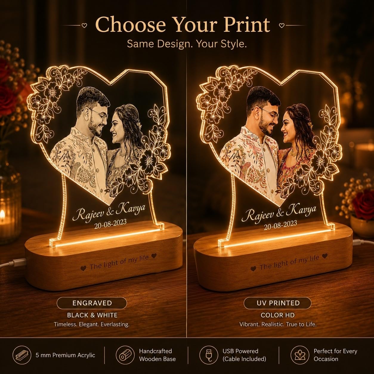 Personalized Photo Lamp - Romantic Gift for Wife -3 Personalized Photo Lamp - Romantic Gift for Wife -3