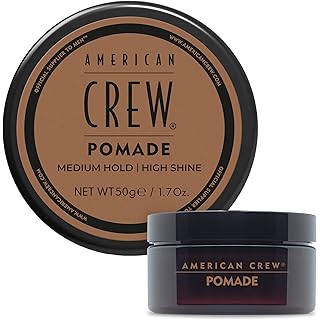 American Crew Men's Hair Pomade, Like Hair Gel with Medium Hold & High Shine, Travel Size, Stocking Stuffer for Him, 1.7 oz