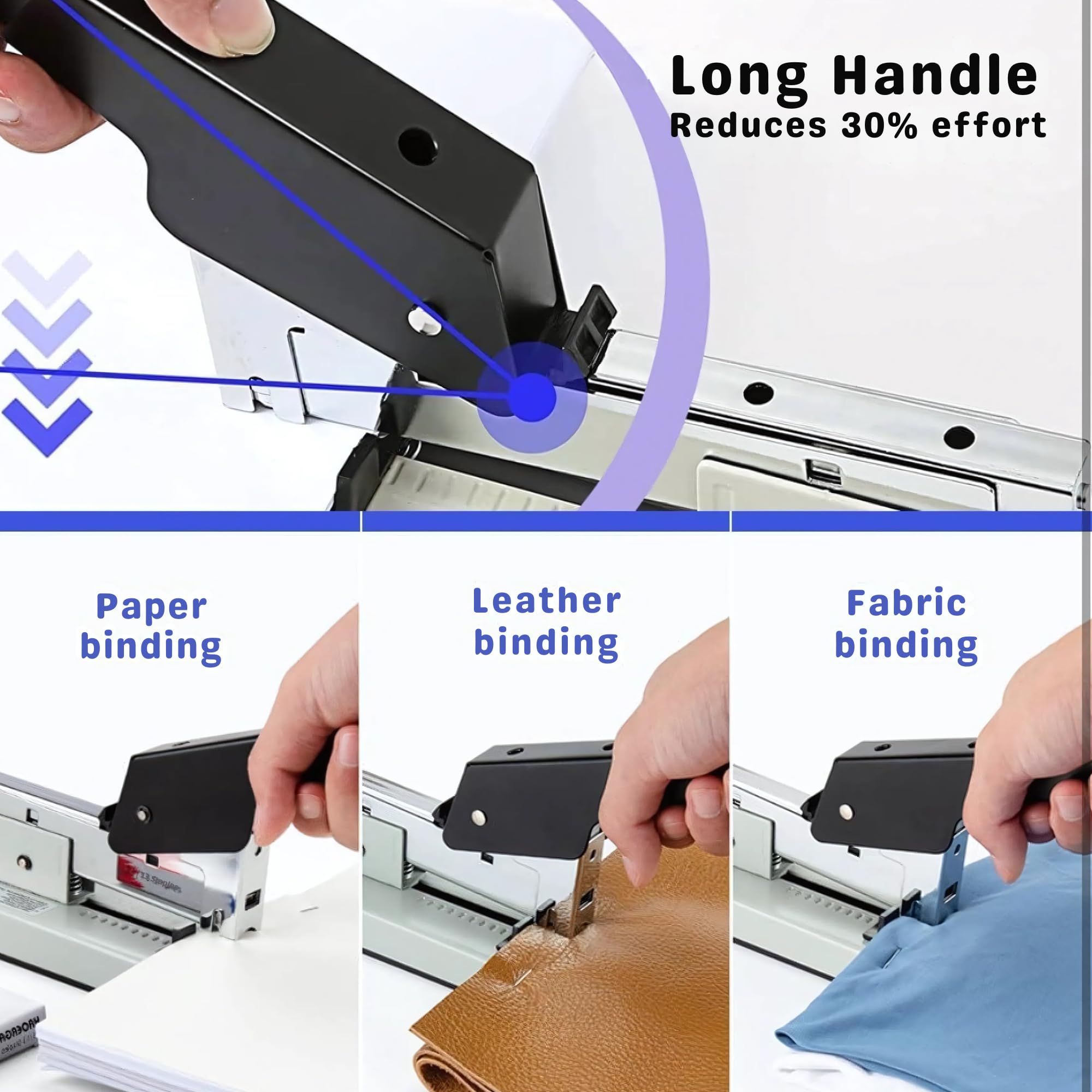 WALLZY Precise Alignment Big Stapler for Book Binding with 4000 6-13mm Staple Pins, 100 Pages Heavy Duty Stapler Big Size, Metal Large Stapler Book Binding Machine for Office (Stapler with Pins) 1