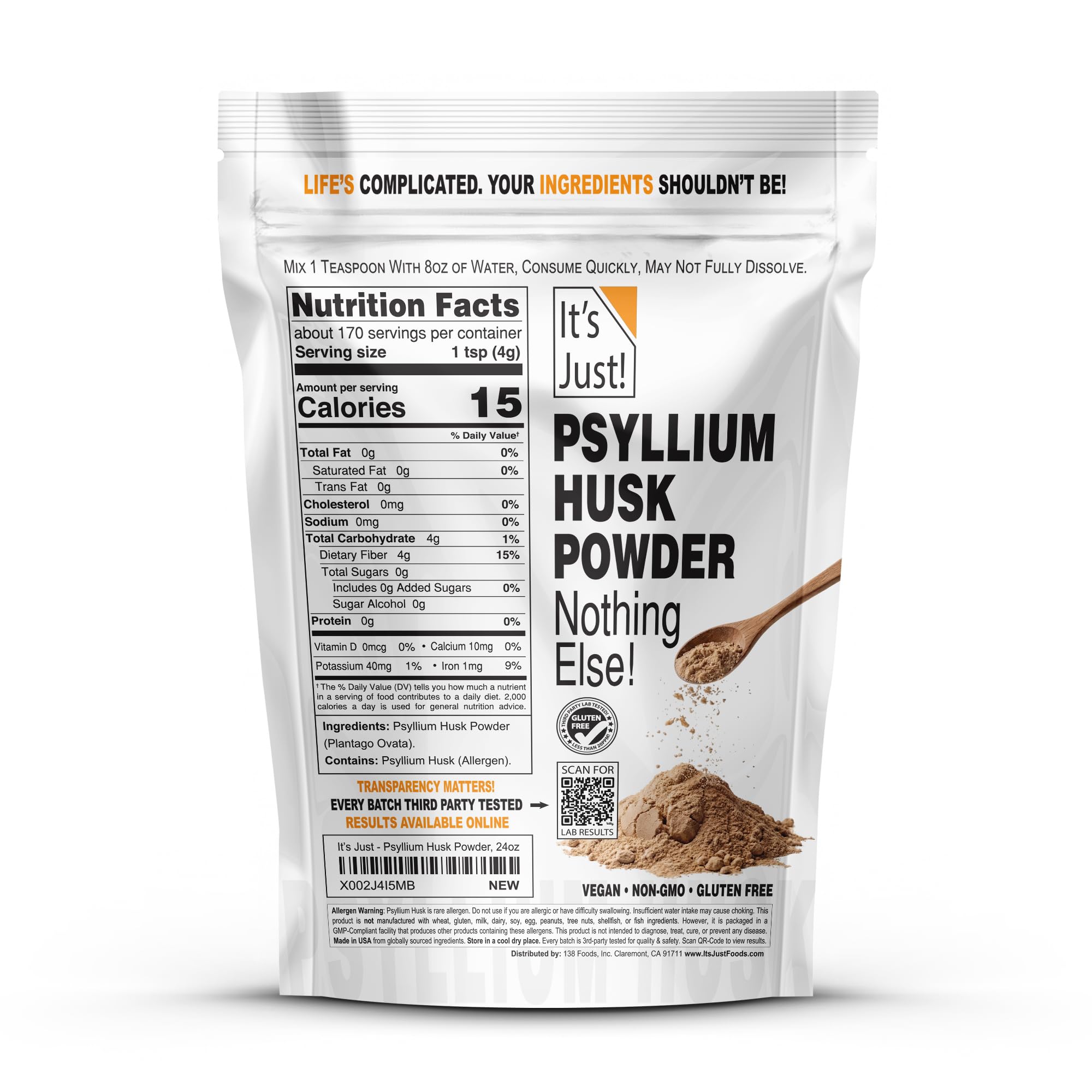 It's Just! - Psyllium Husk Powder, Unflavored, 24oz — Amazon image 2