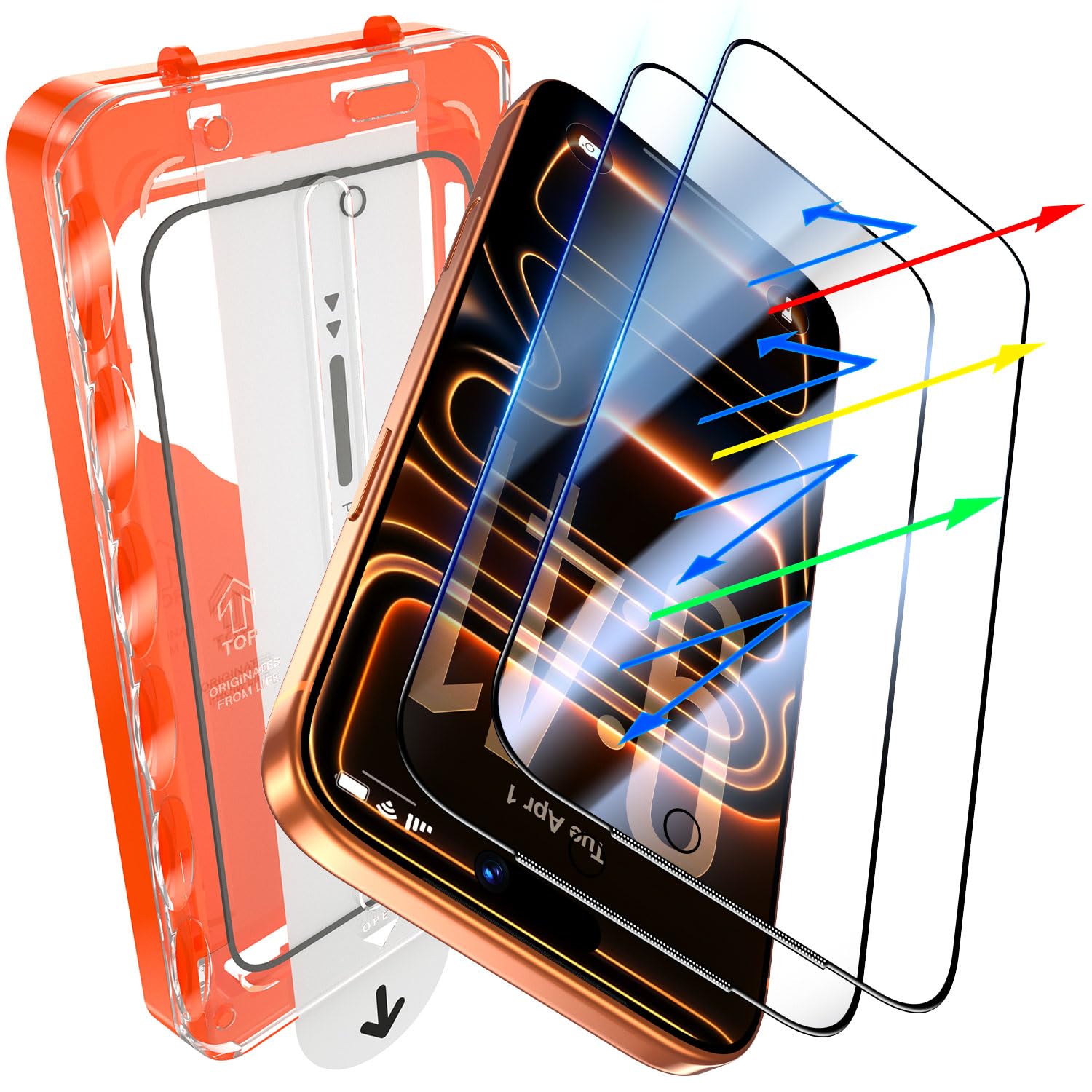 UniqueMe for iPhone 17 Pro Max Blue Light Blocking Screen Protector, 2 Pack