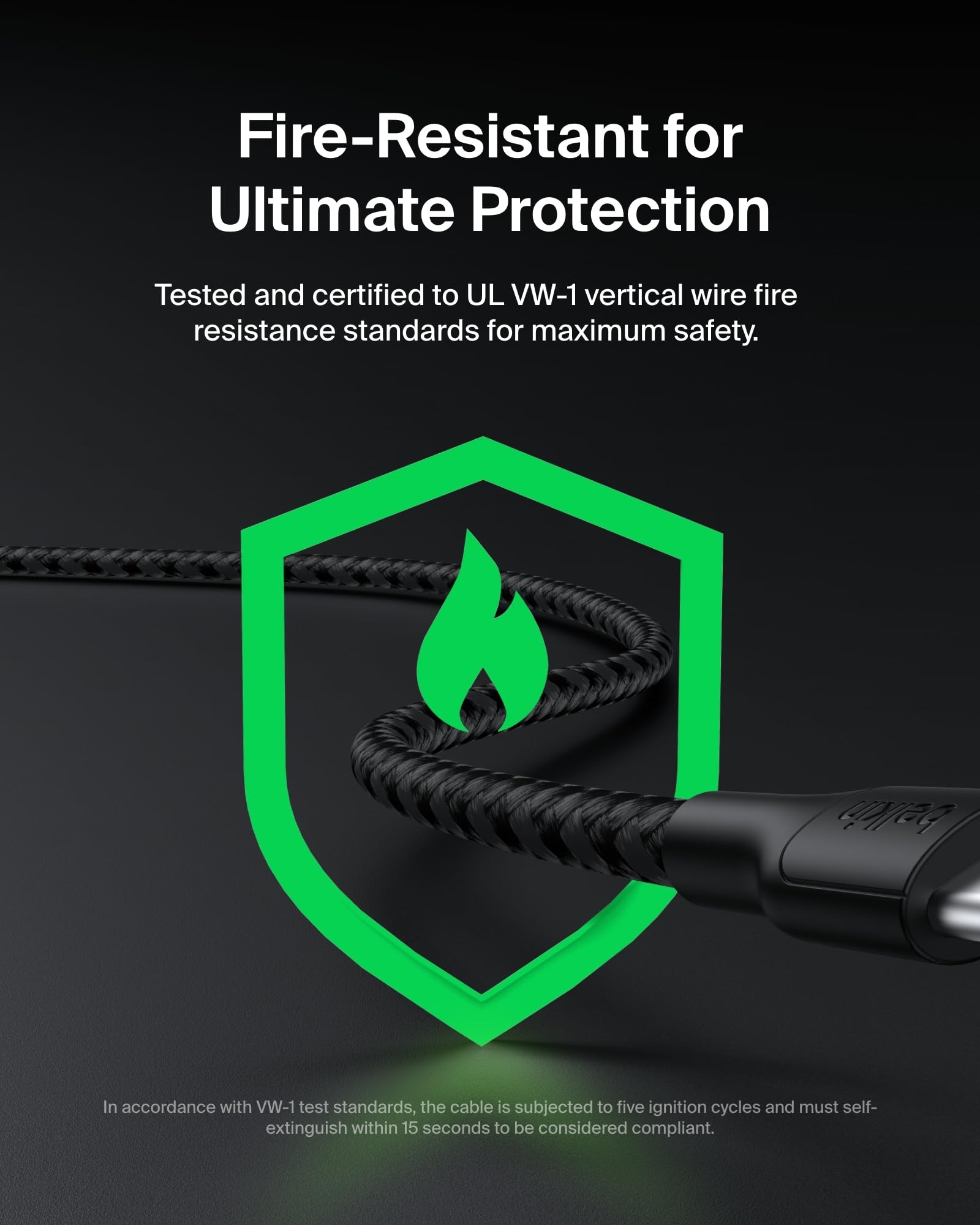 Belkin Apple Certified USB-C to USB-C Braided Nylon Cable 1M | Fast Charging Cable | Type C Charger Cable for iPhone 17, 16, Galaxy S25, Pixel 9, MacBook, iPad Pro | 2 Years Warranty | Black — Amazon image 9