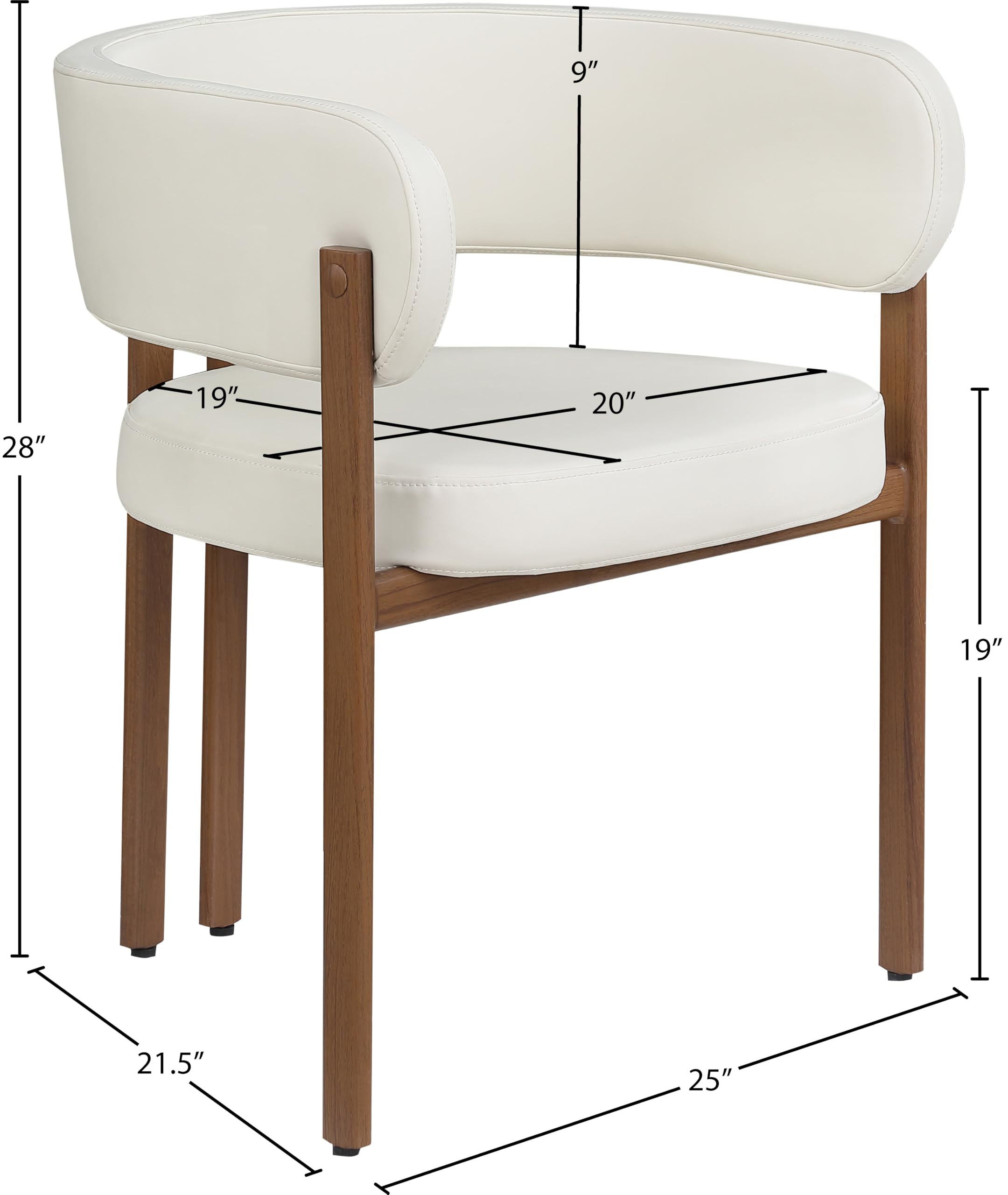 Amazon.com - Meridian Furniture Gideon Cream Vegan Leather Dining