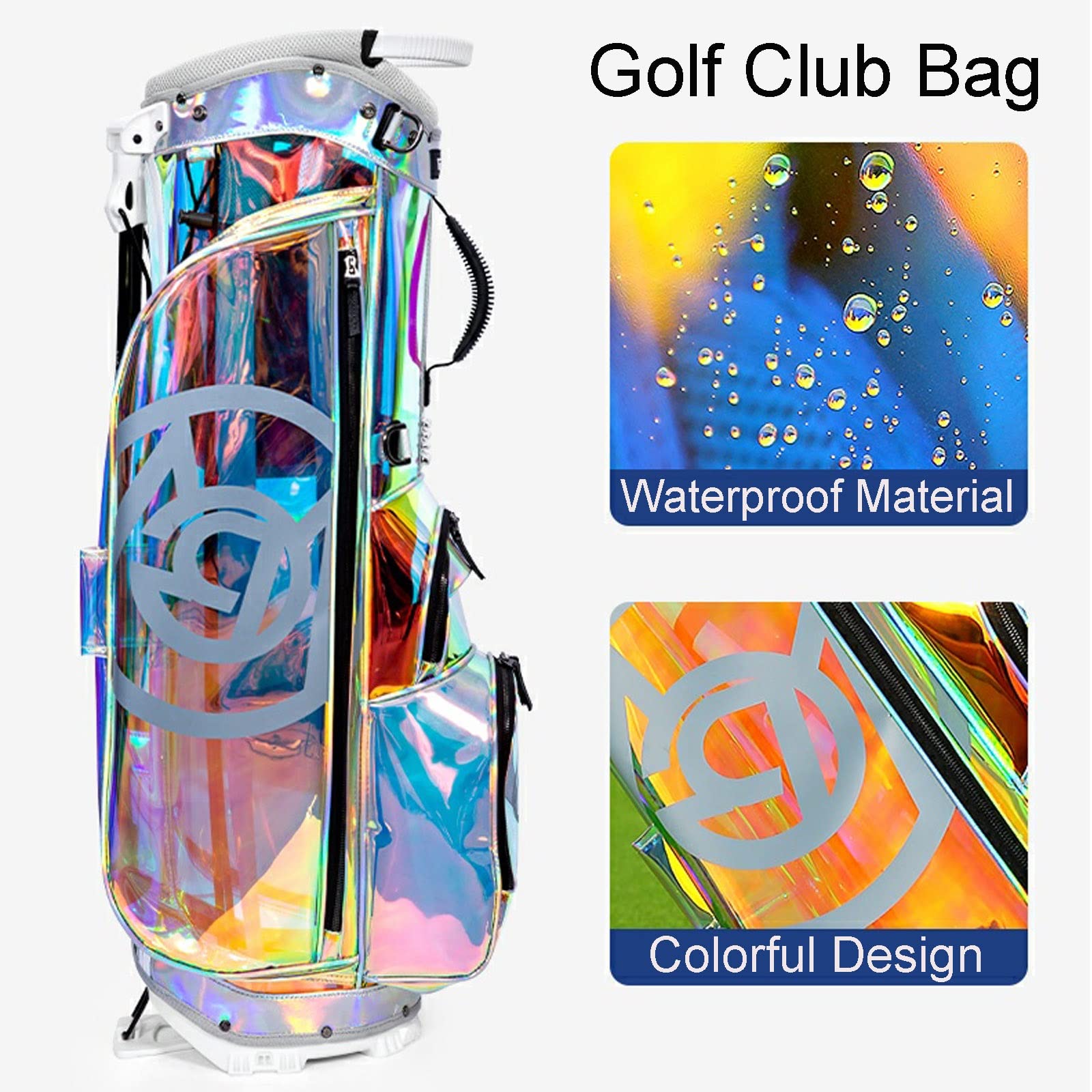Lightweight Golf Stand Bag, Lightweight Stand Carry Bag, 6 Zipped Pockets with 5 Compartments, Popular Top Hood, High Performance, Lightweight Organized Golf Bag